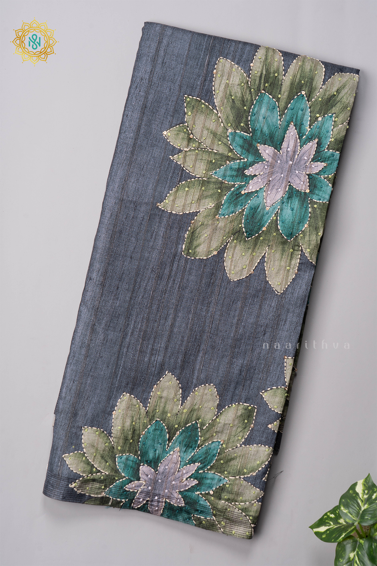 GREY - KOTHA TUSSAR WITH KATHA WORK
