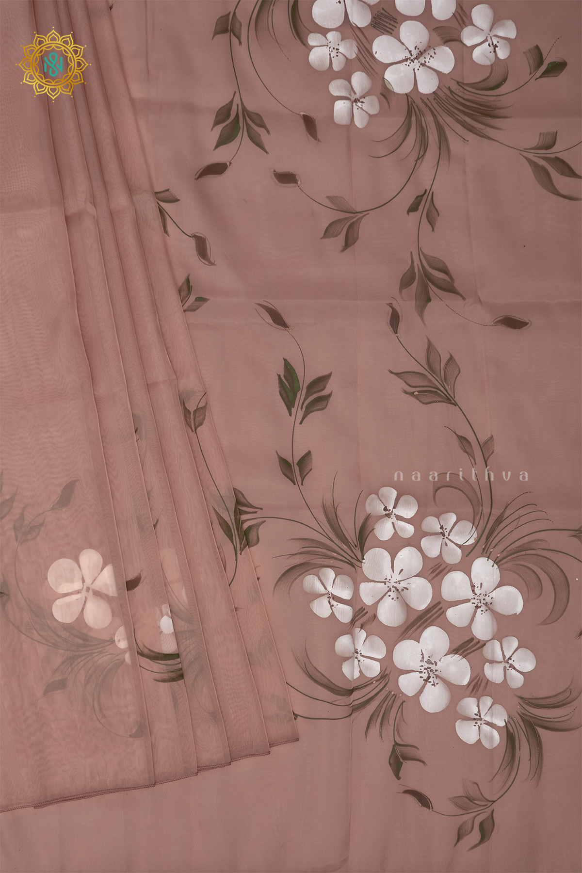 BROWN - ORGANZA HAND PAINTED