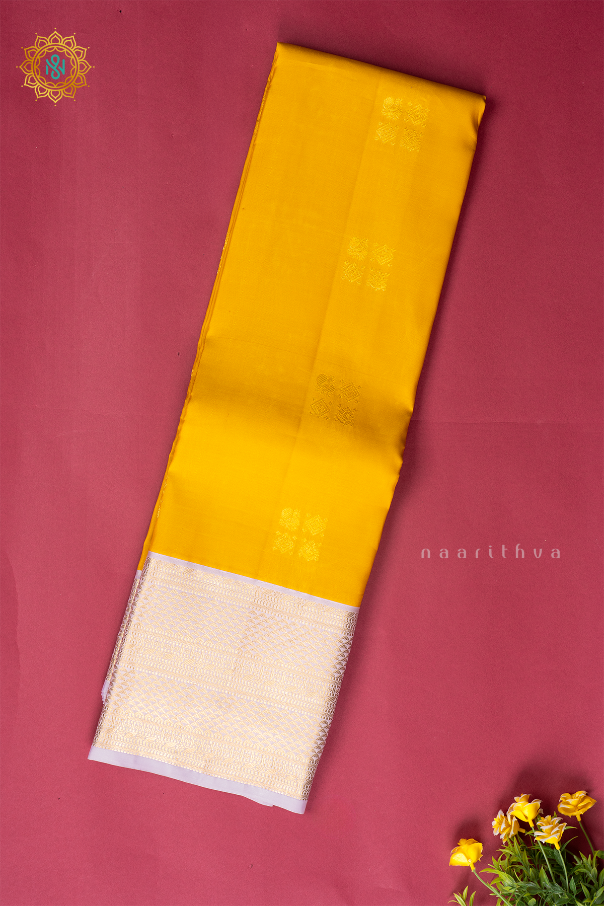 YELLOW WITH LIGHT LAVENDER - PURE MIX KANJIVARAM