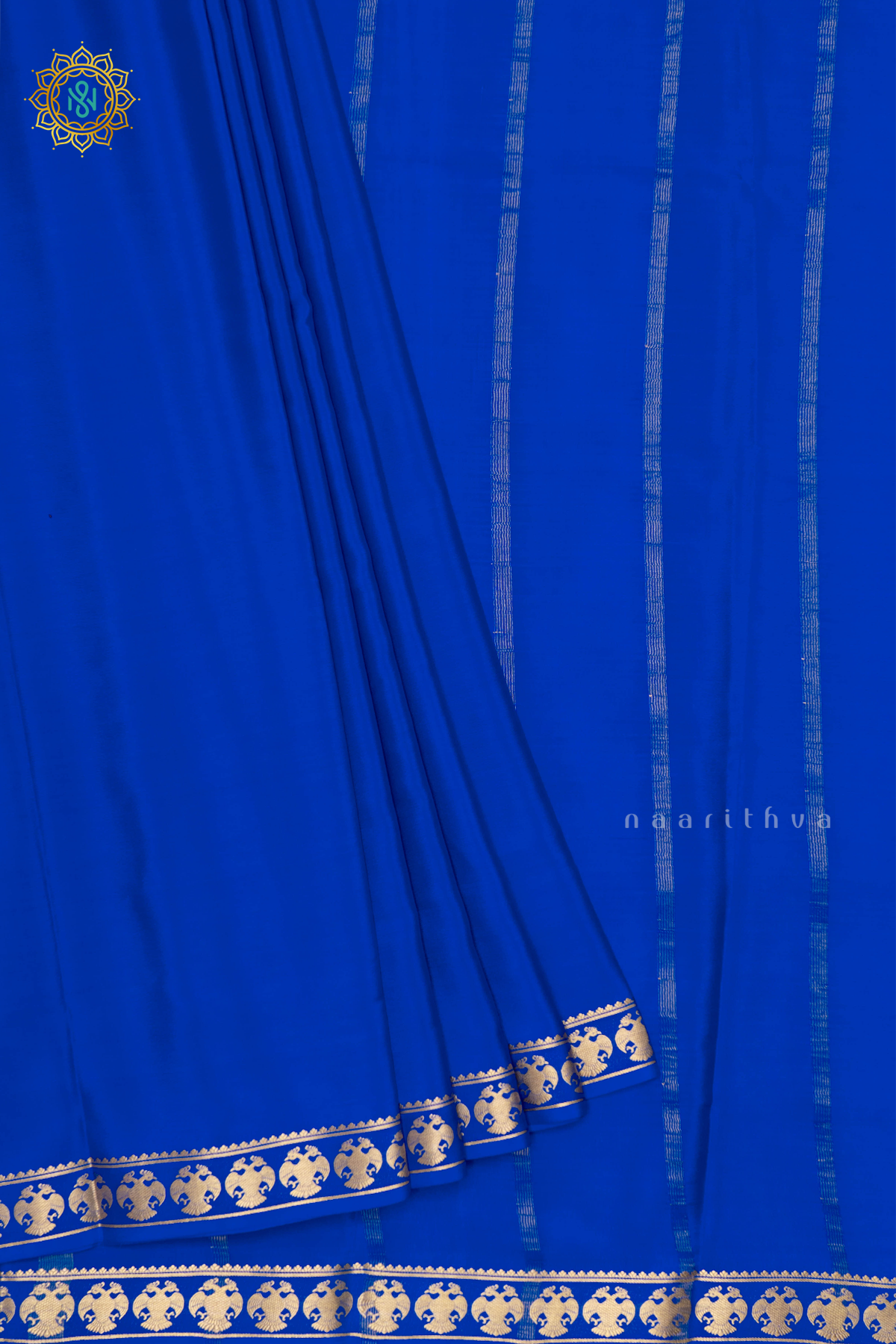 ROYAL BLUE - PURE MYSORE CREPE SILK