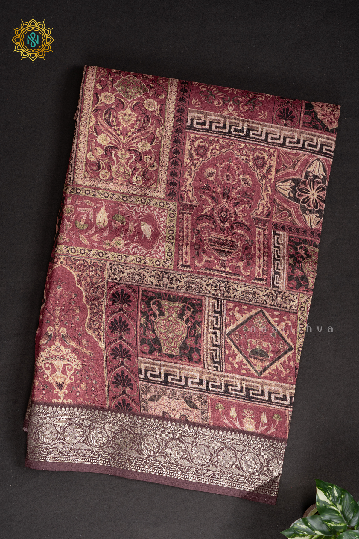 MAROON WITH BROWN - SOFT TUSSAR