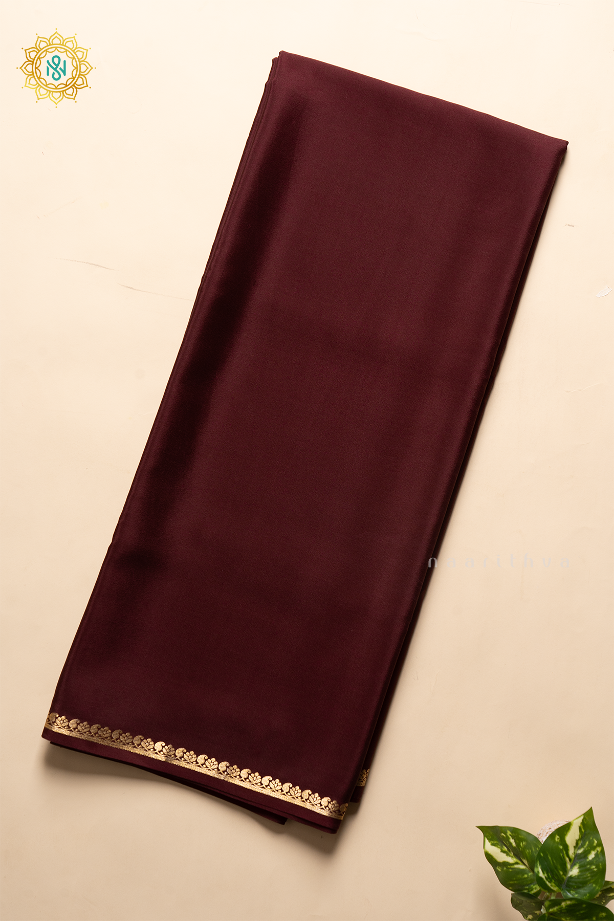 BROWN - PURE MYSORE CREPE SILK