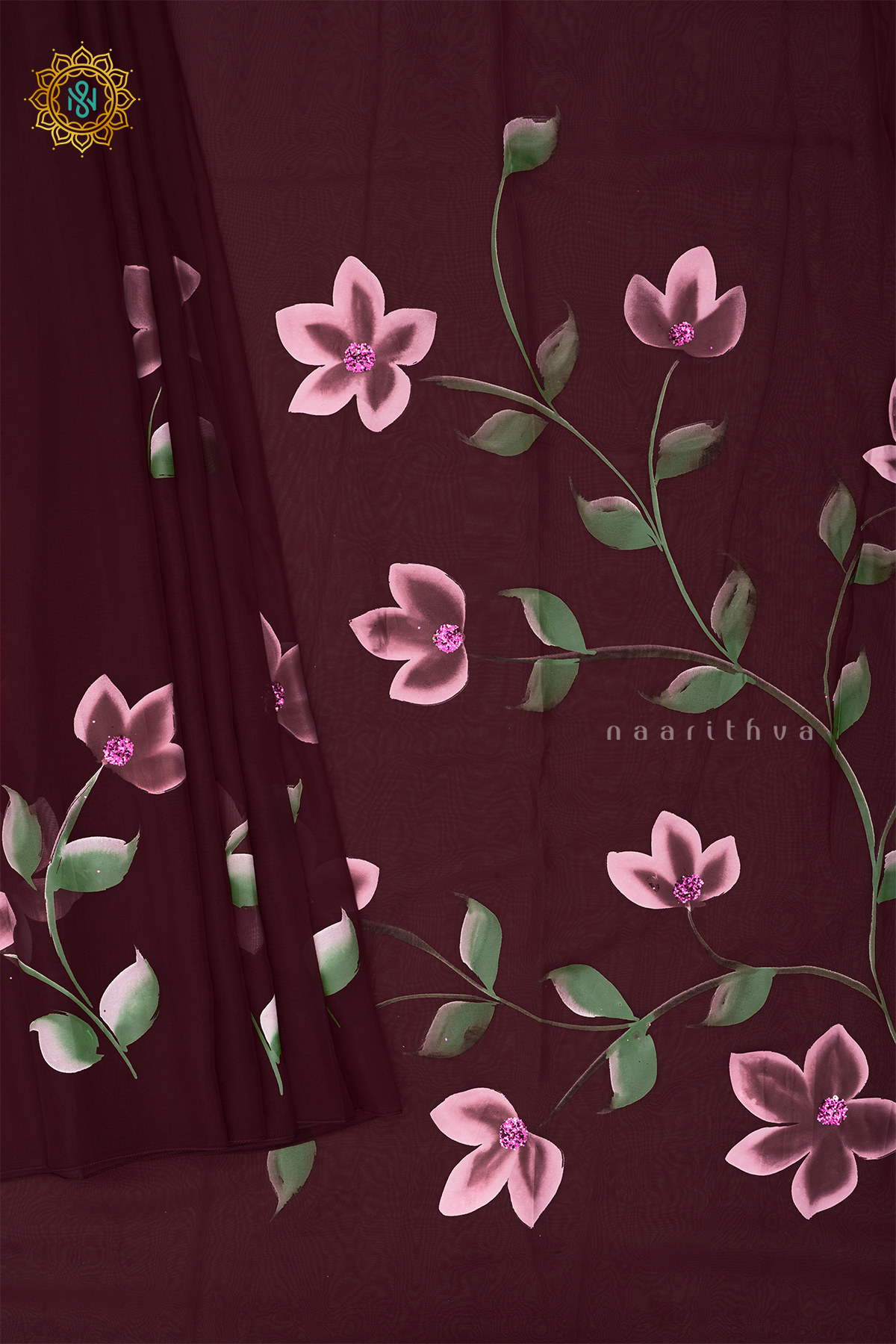 WINE - ORGANZA HAND PAINTED