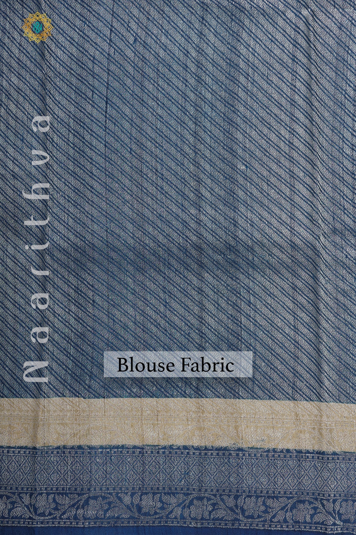 BROWN WITH BLUE - PURE TUSSAR SILK
