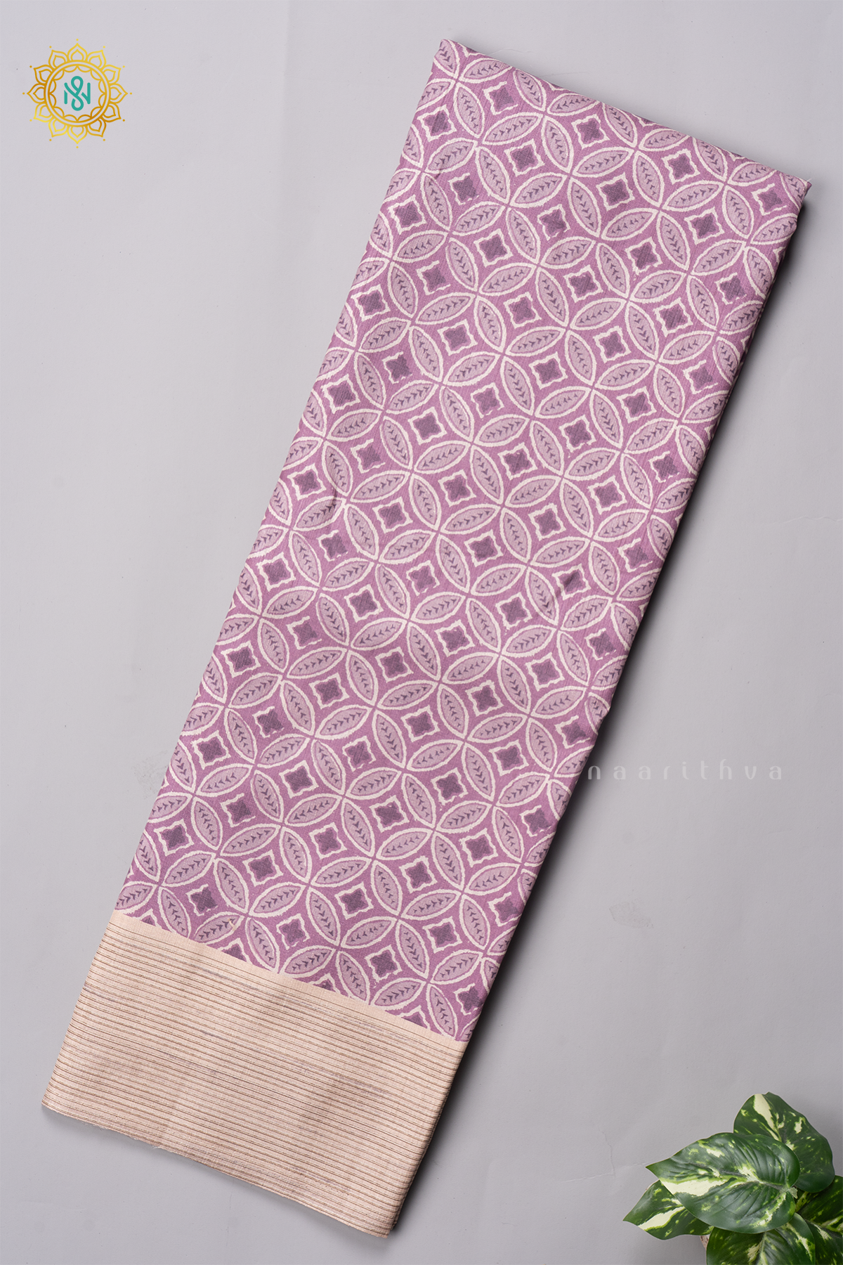 LAVENDER WITH OFF WHITE - SEMI TUSSAR
