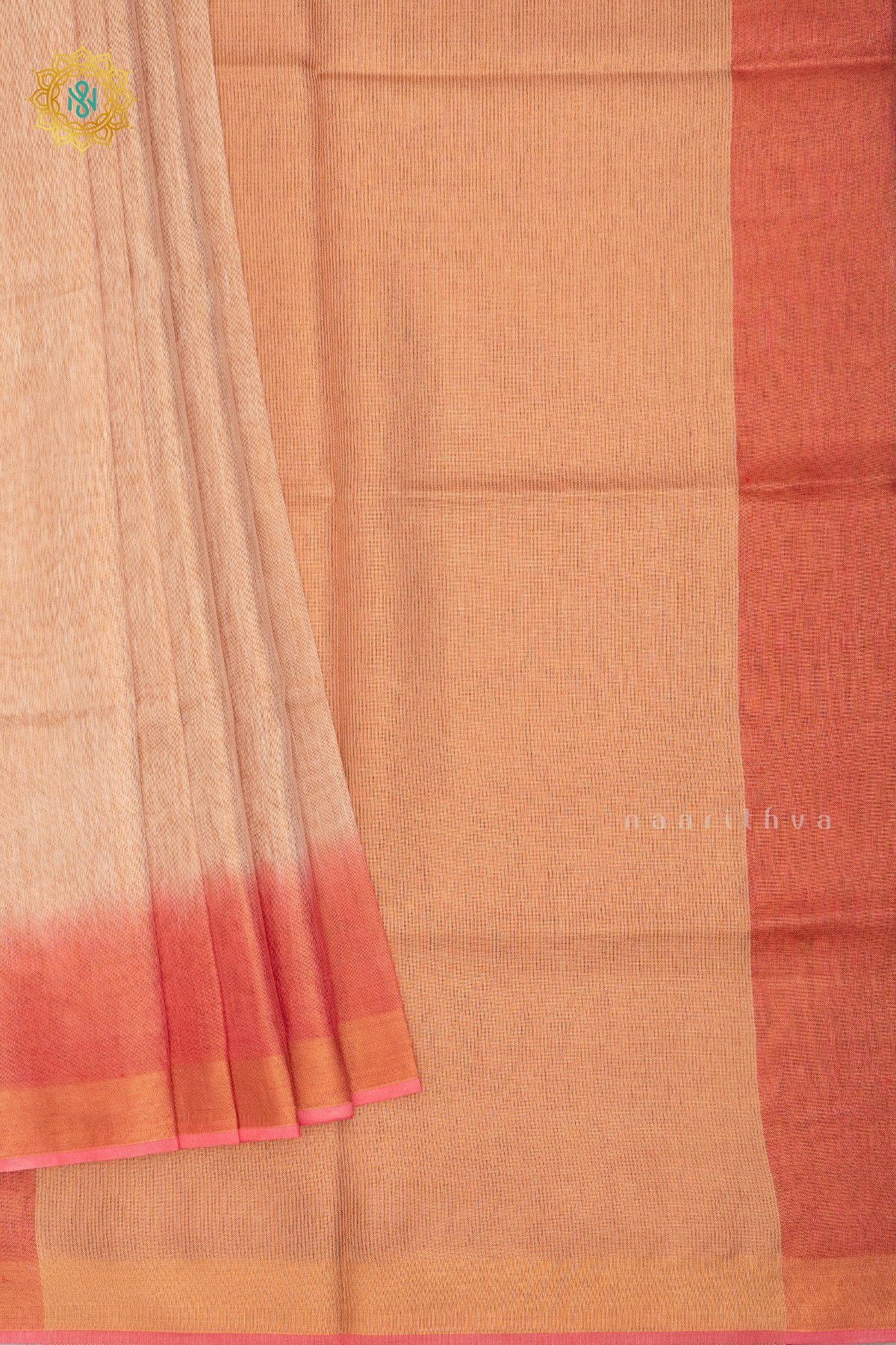OFF WHITE WITH PEACHISH RED - LINEN TISSUE