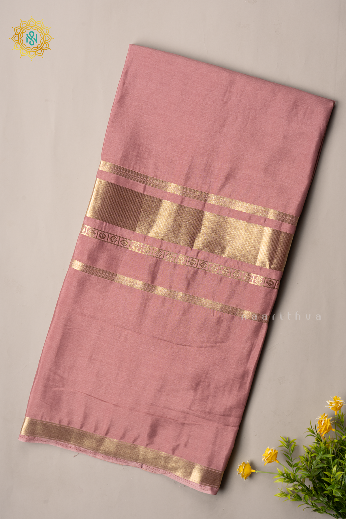 PEACH - SEMI MYSORE CREPE SILK