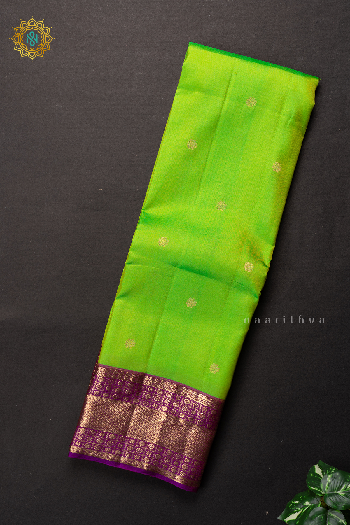 PARROT GREEN WITH MAGENTA - PURE KANJIVARAM SILK