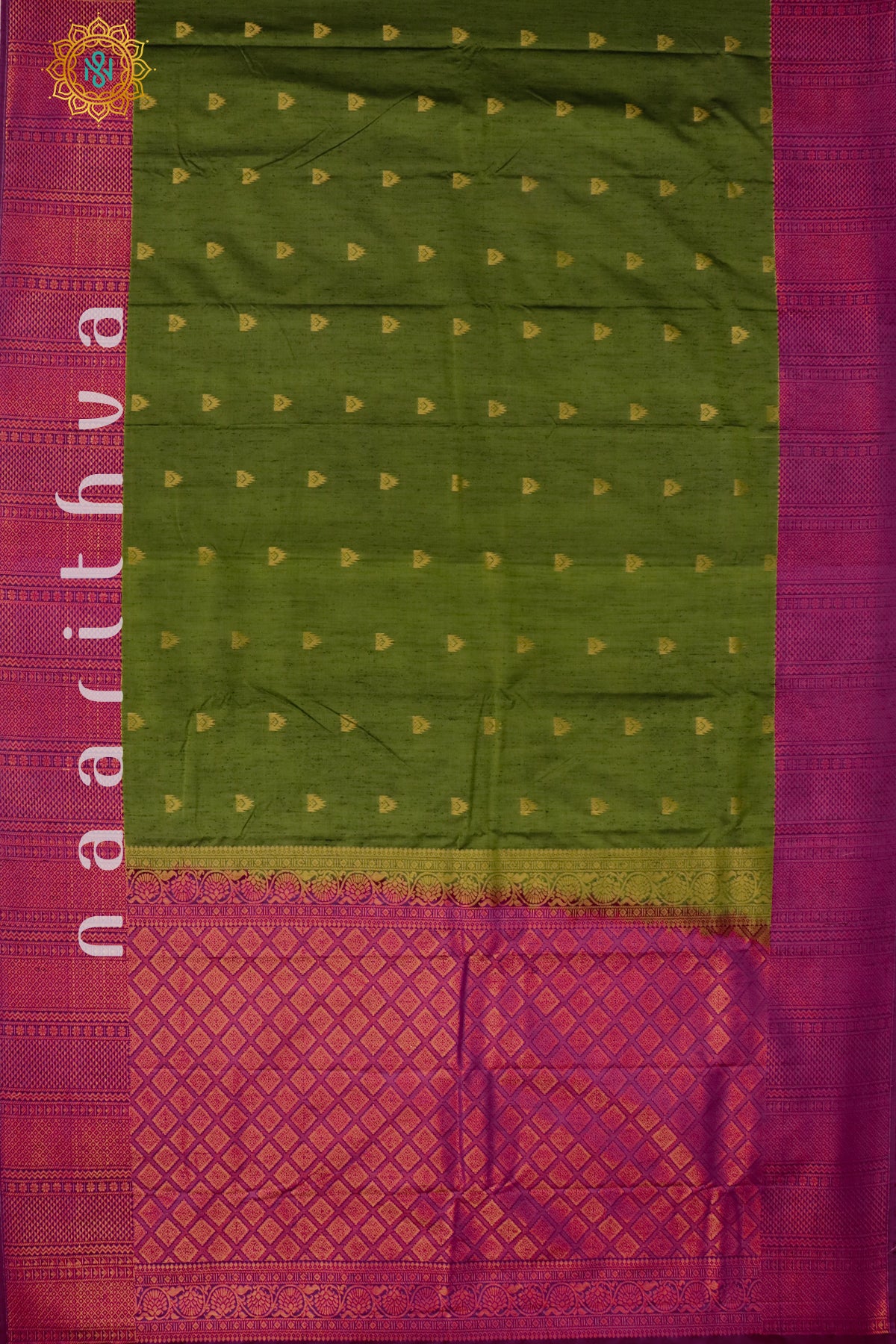 GREEN WITH PINK - SEMI KANCHI
