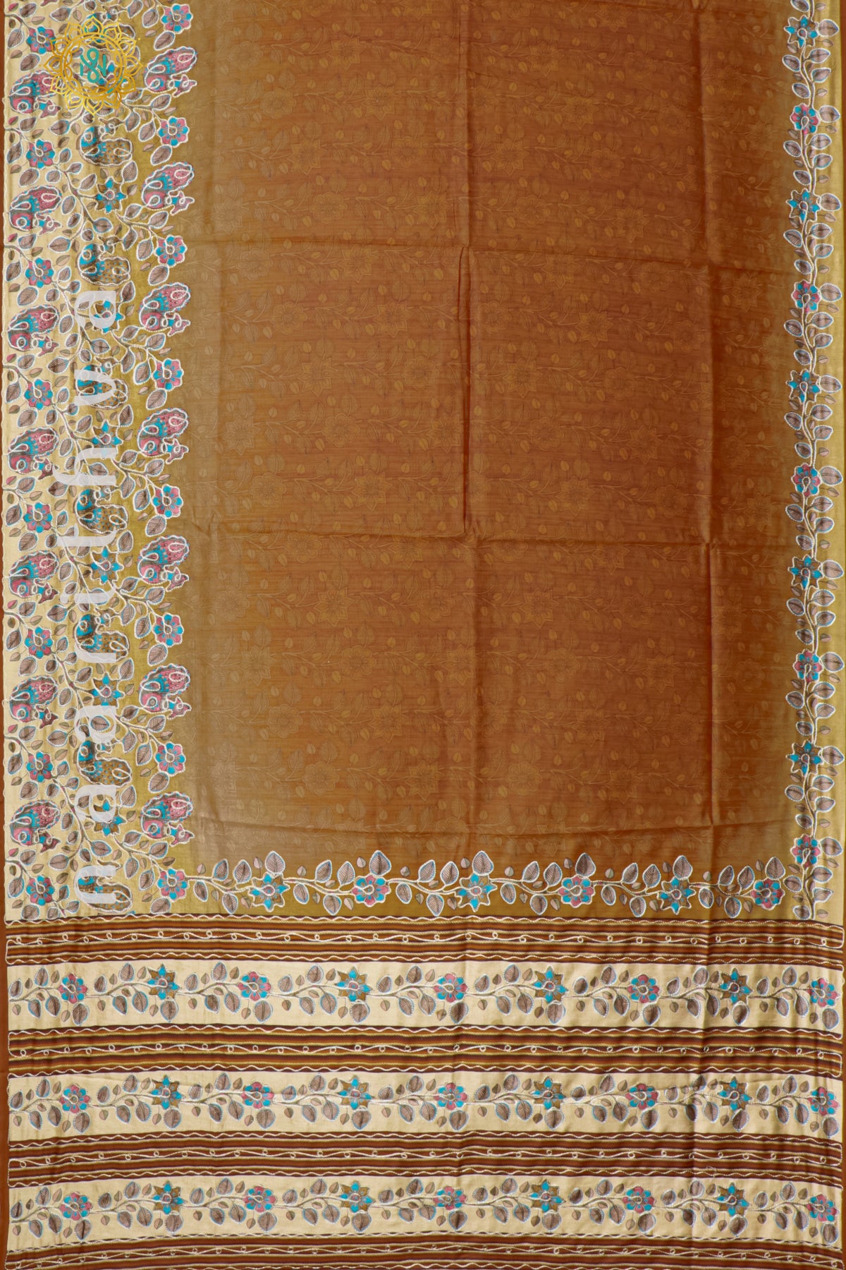 RUST ORANGE - SEMI TUSSAR SILK