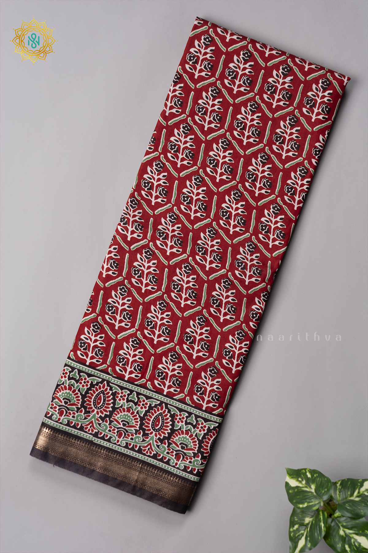 MAROON WITH BLACK - VISCOSE COTTON