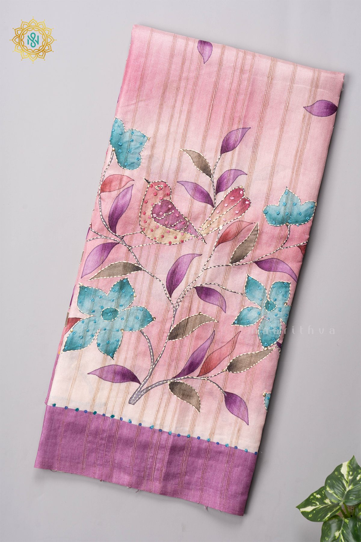 LIGHT PINK - KOTHA TUSSAR WITH KATHA WORK
