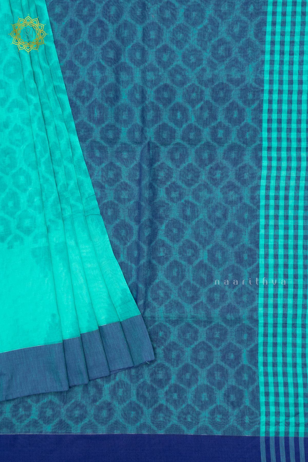 SEA GREEN WITH BLUE - MUL COTTON