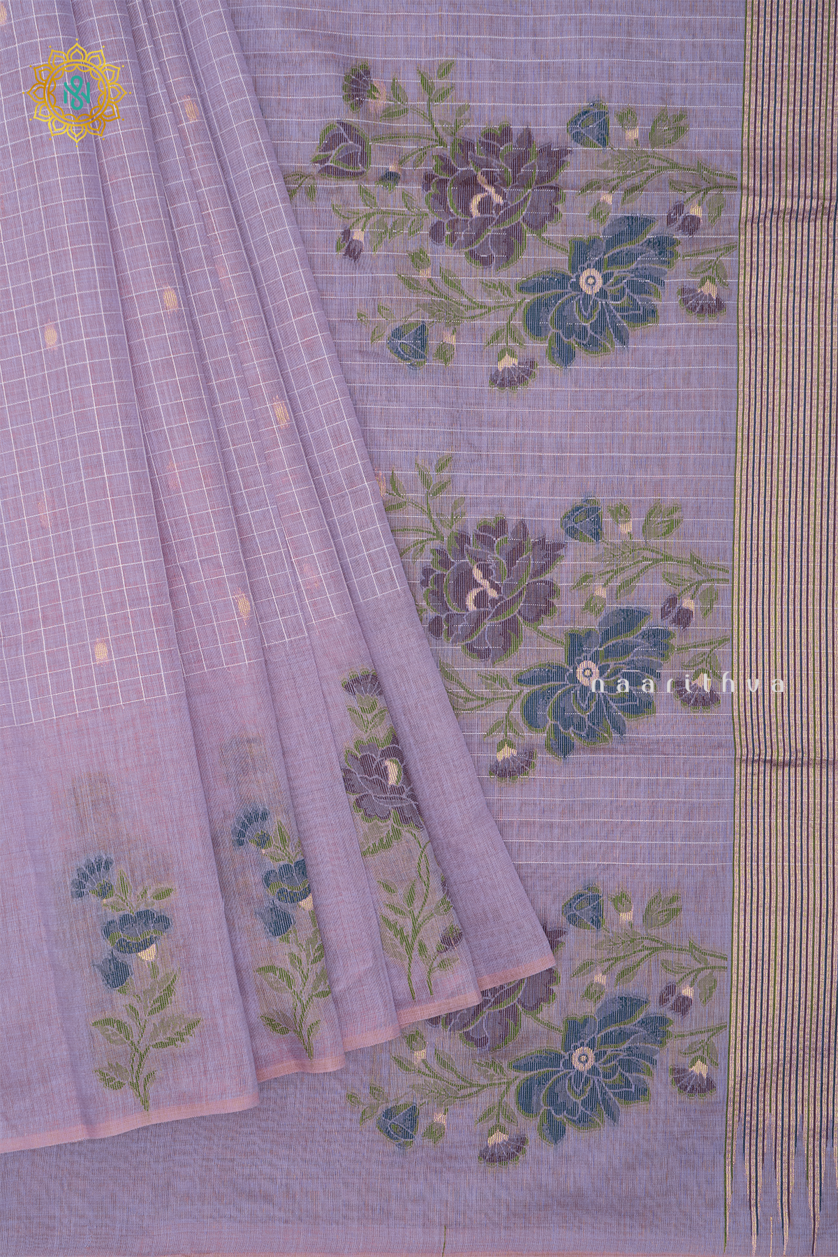 LAVENDER WITH DUAL SHADE OF PURPLE - MOONGA COTTON