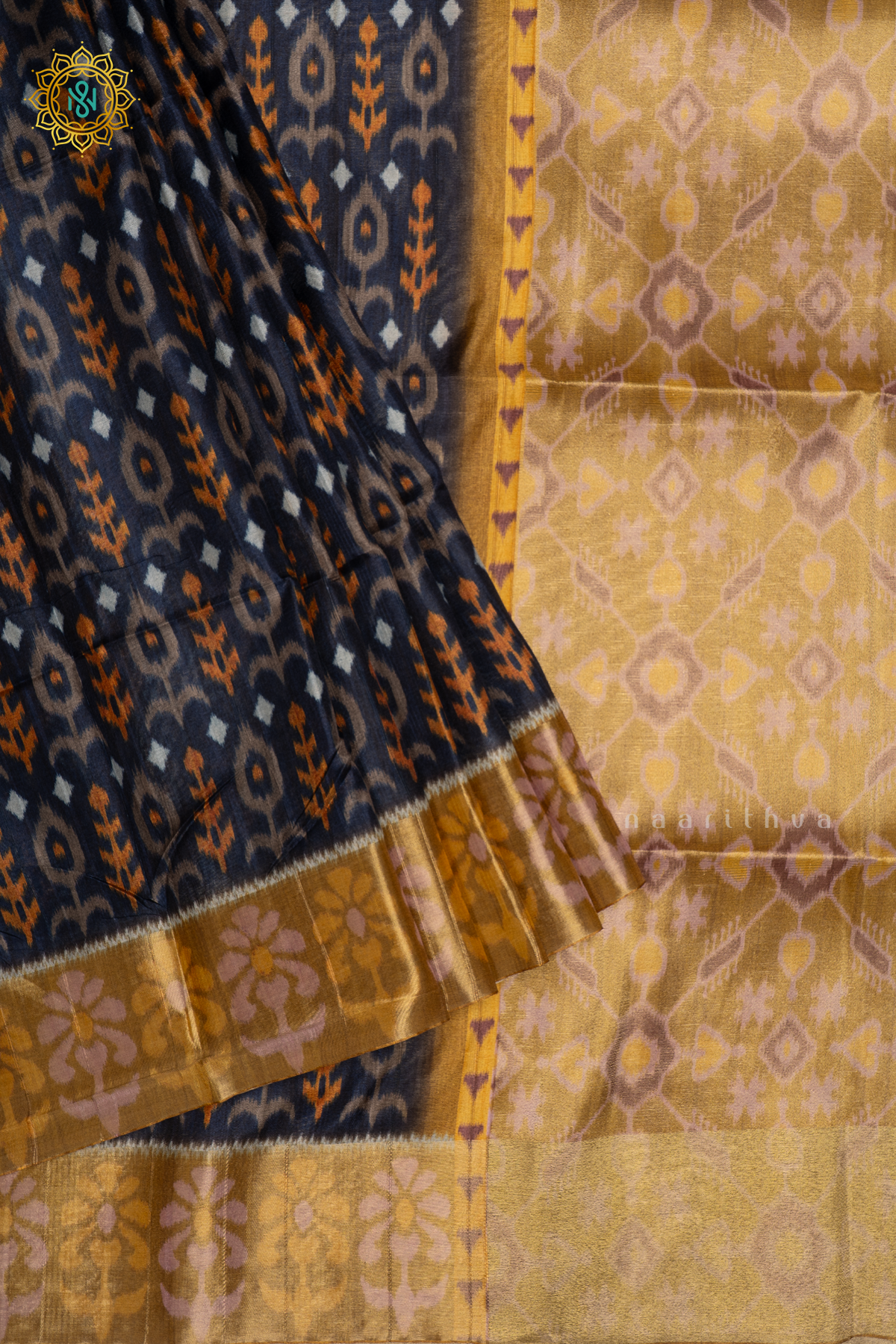 NAVY BLUE WITH YELLOW - KOTHA TUSSAR