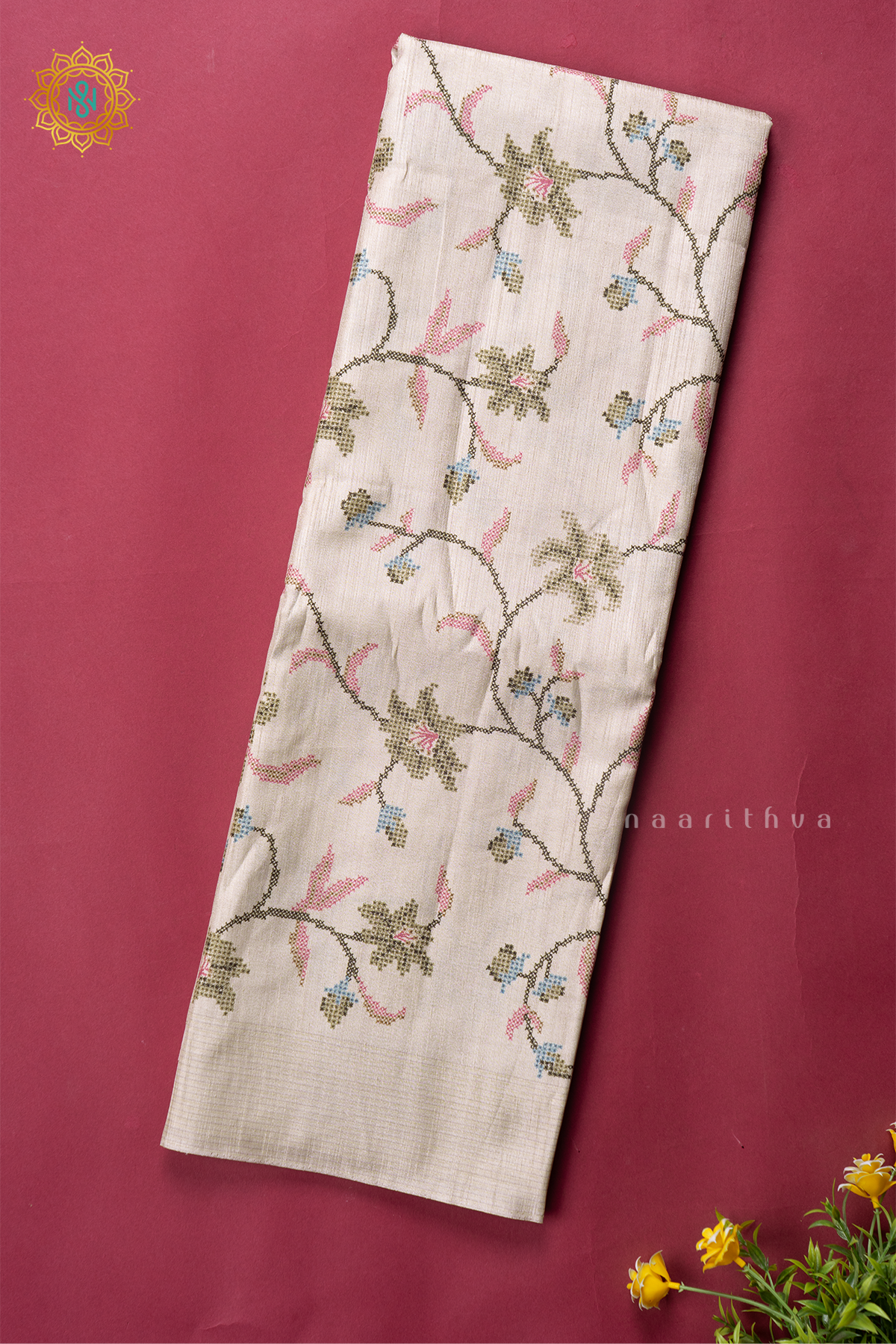 OFF WHITE WITH GREEN - KOTHA TUSSAR