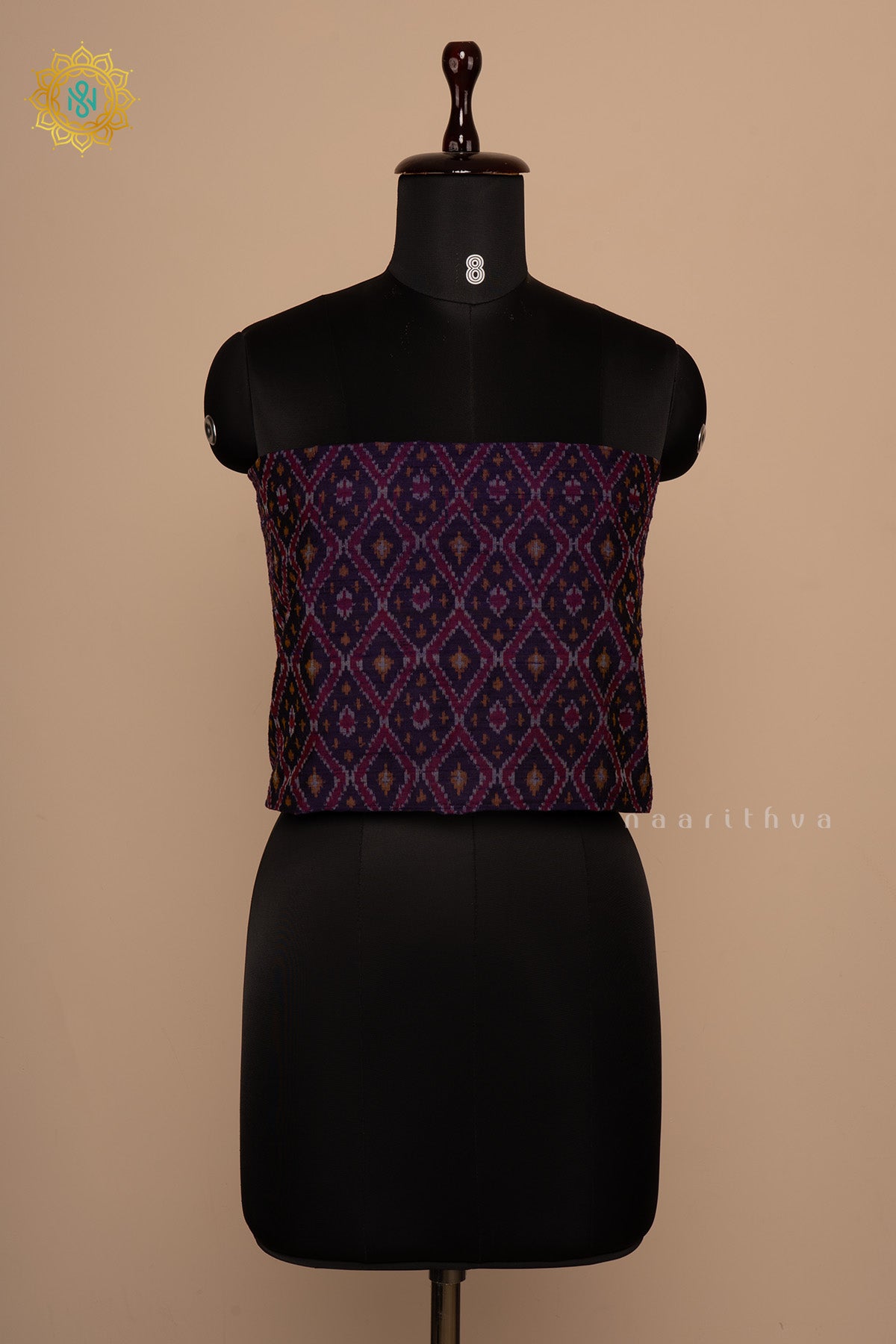 Purple - Ikkat Woven Pure Silk Blouse Fabric