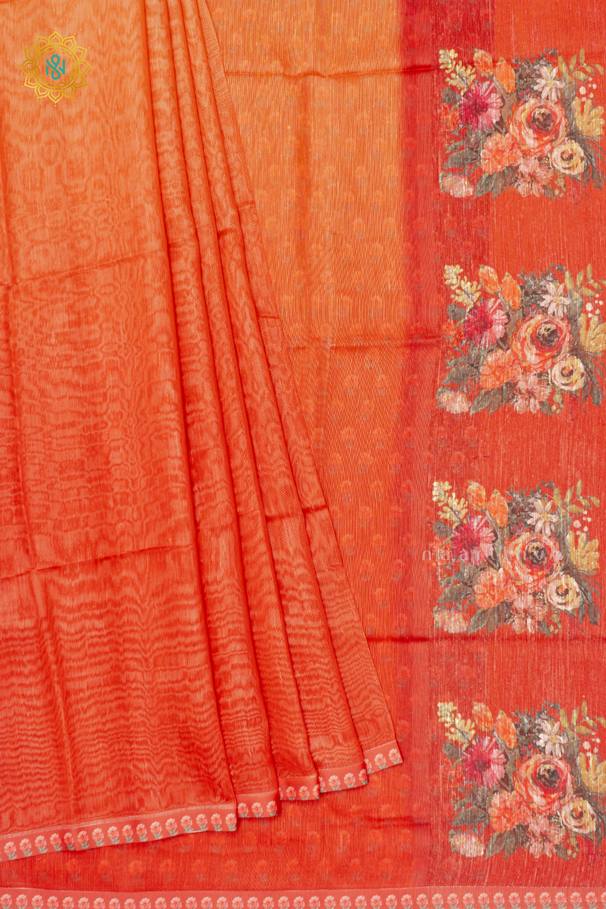 DUAL SHADE OF ORANGE - LINEN BY COTTON