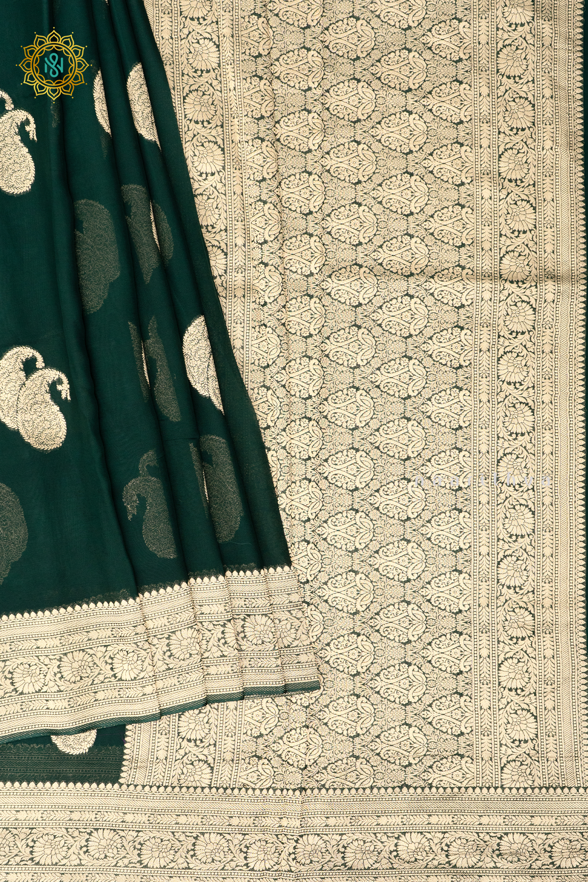BOTTLE GREEN - SEMI GEORGETTE