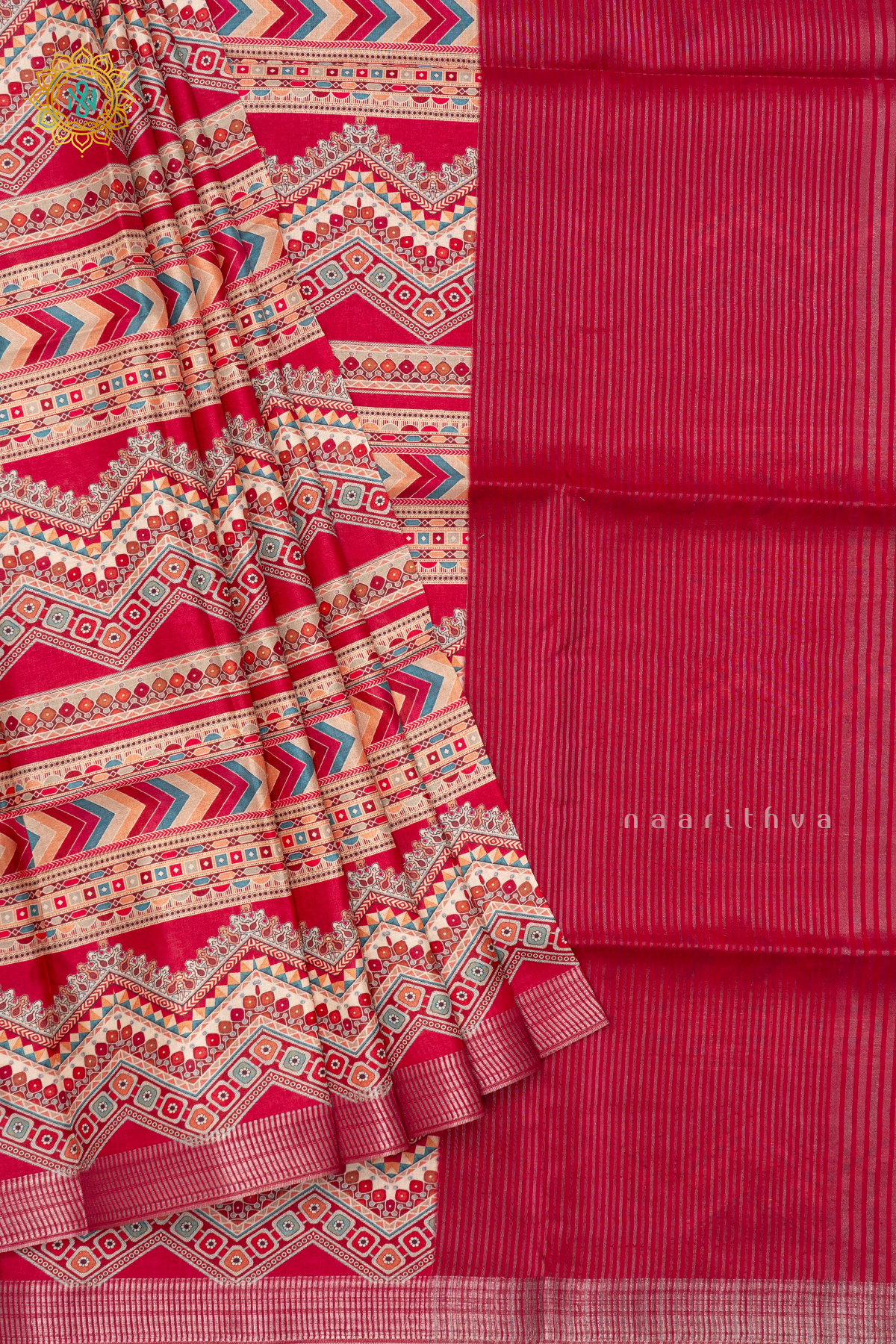 PINKISH RED - SEMI TUSSAR SILK