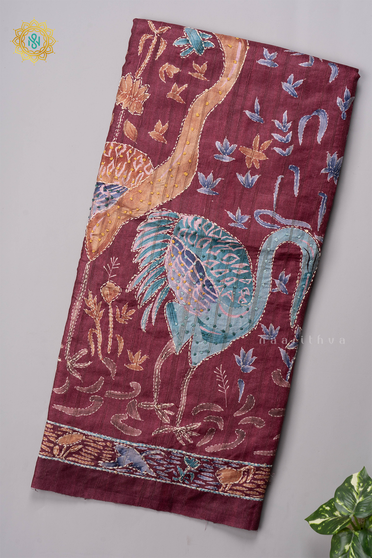 MAROON - KOTHA TUSSAR WITH KATHA WORK