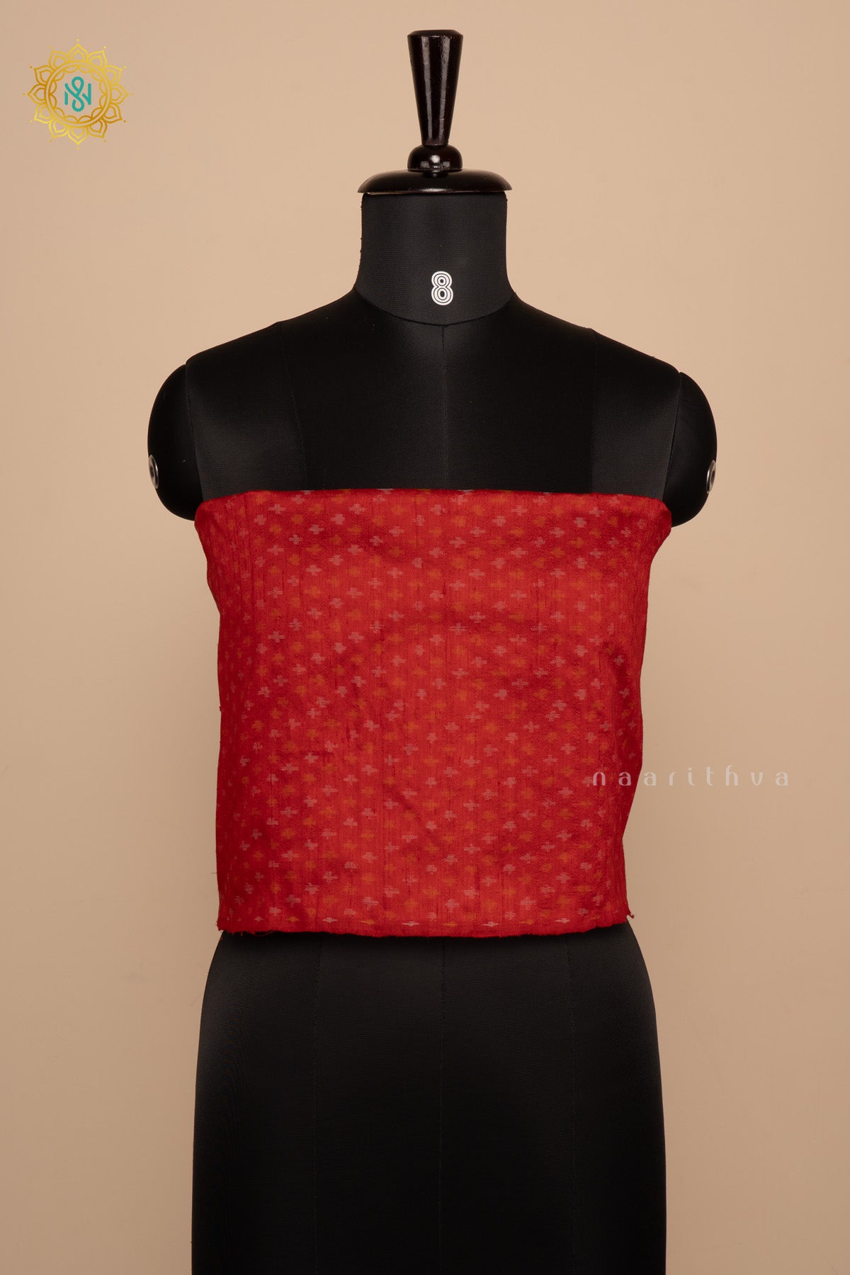 Red Ikkat Pure Silk Bit All-Over Ikat-Woven Body