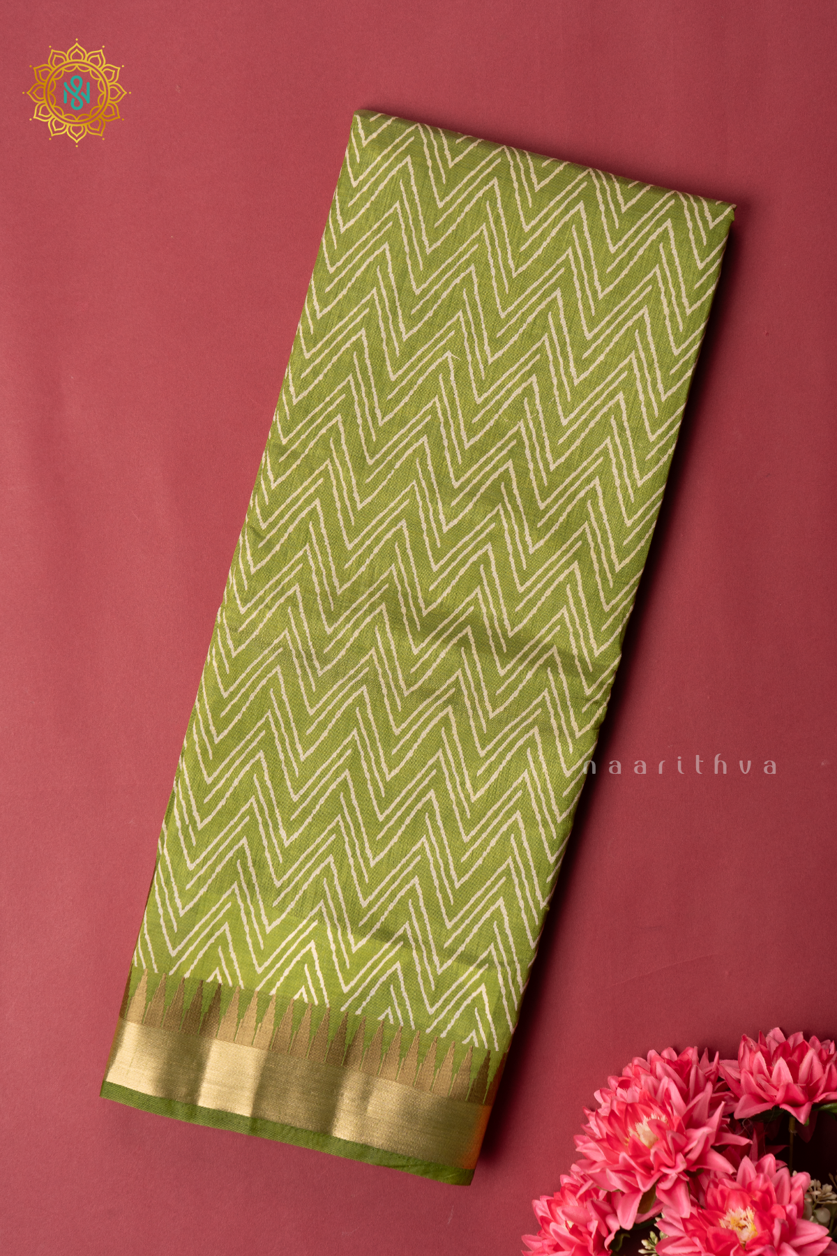 PARROT GREEN - SEMI TUSSAR SILK