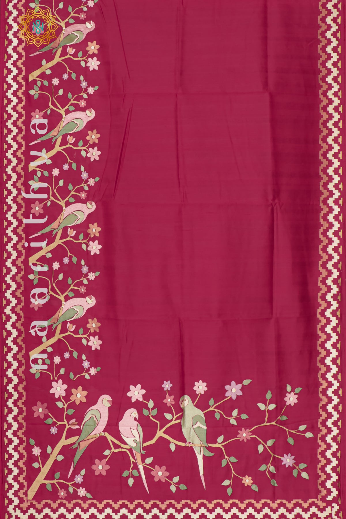 PINK - SEMI TUSSAR SILK WITH EMBROIDERY