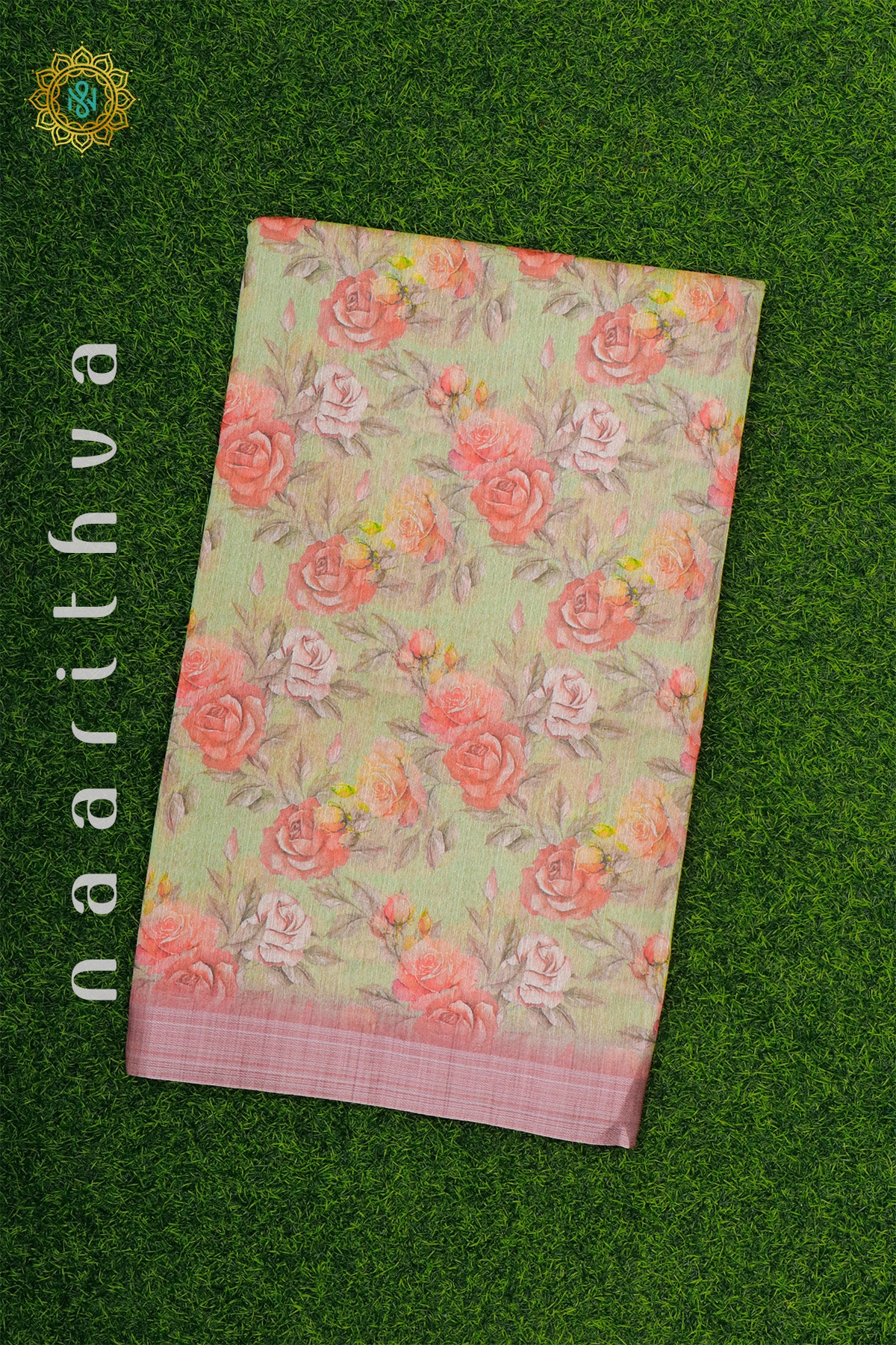 GREEN WITH MAROON - JUTE COTTON