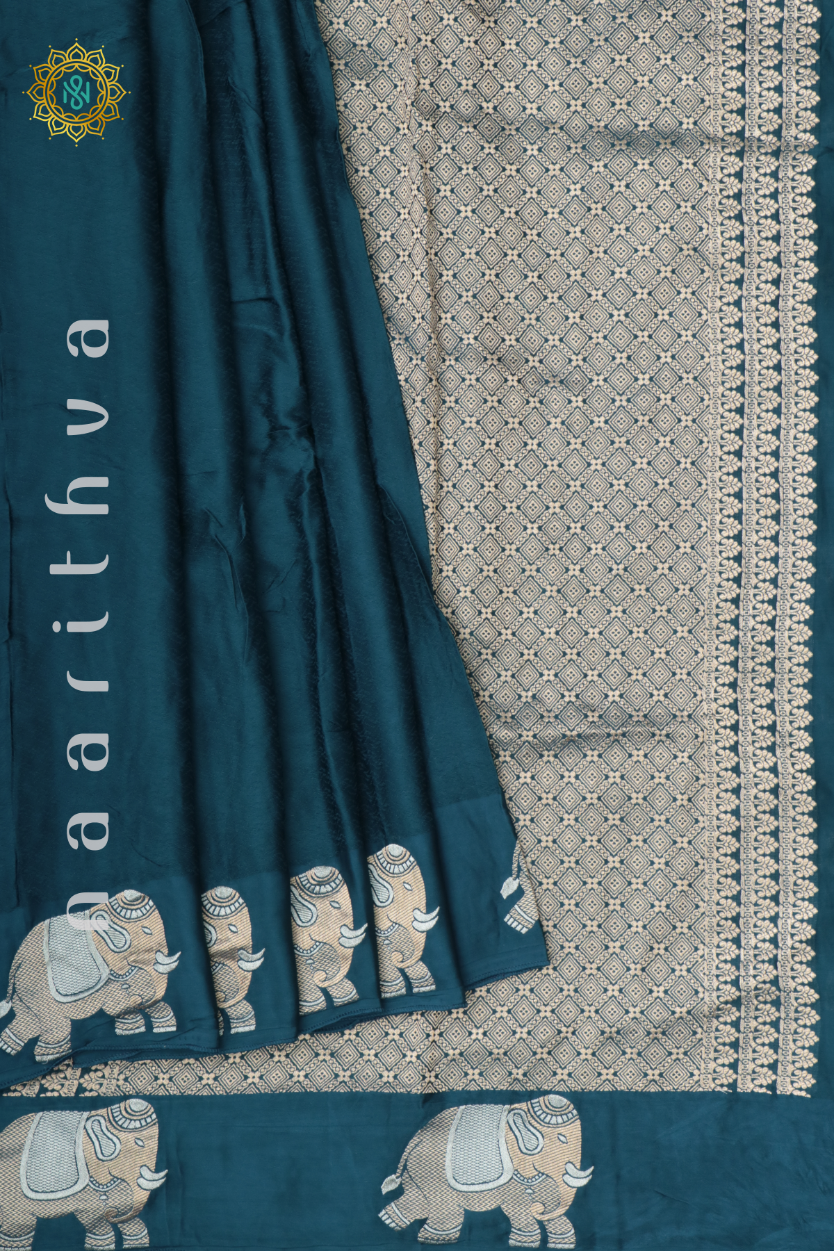 PEACOCK BLUE - SATIN BANARAS