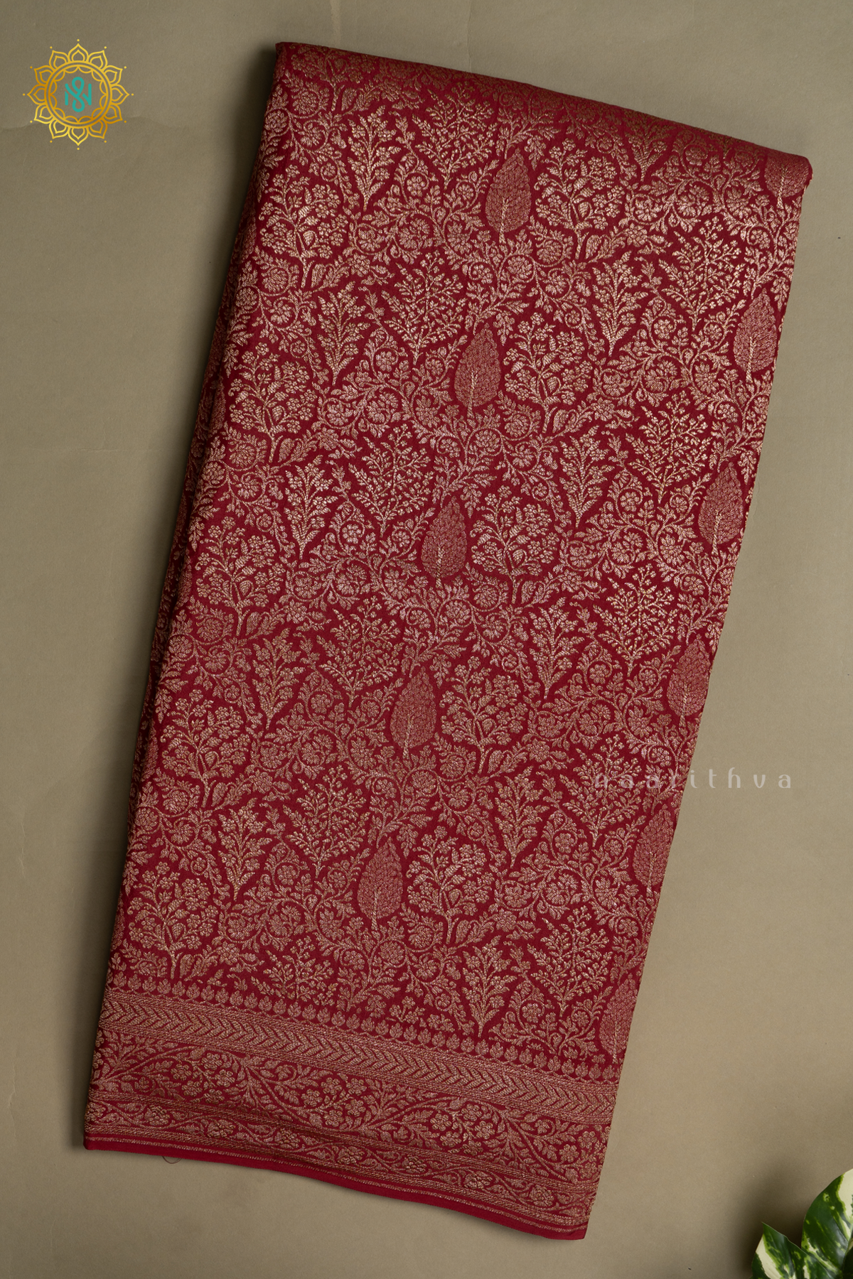 MAROON - PURE BANARASI CREPE