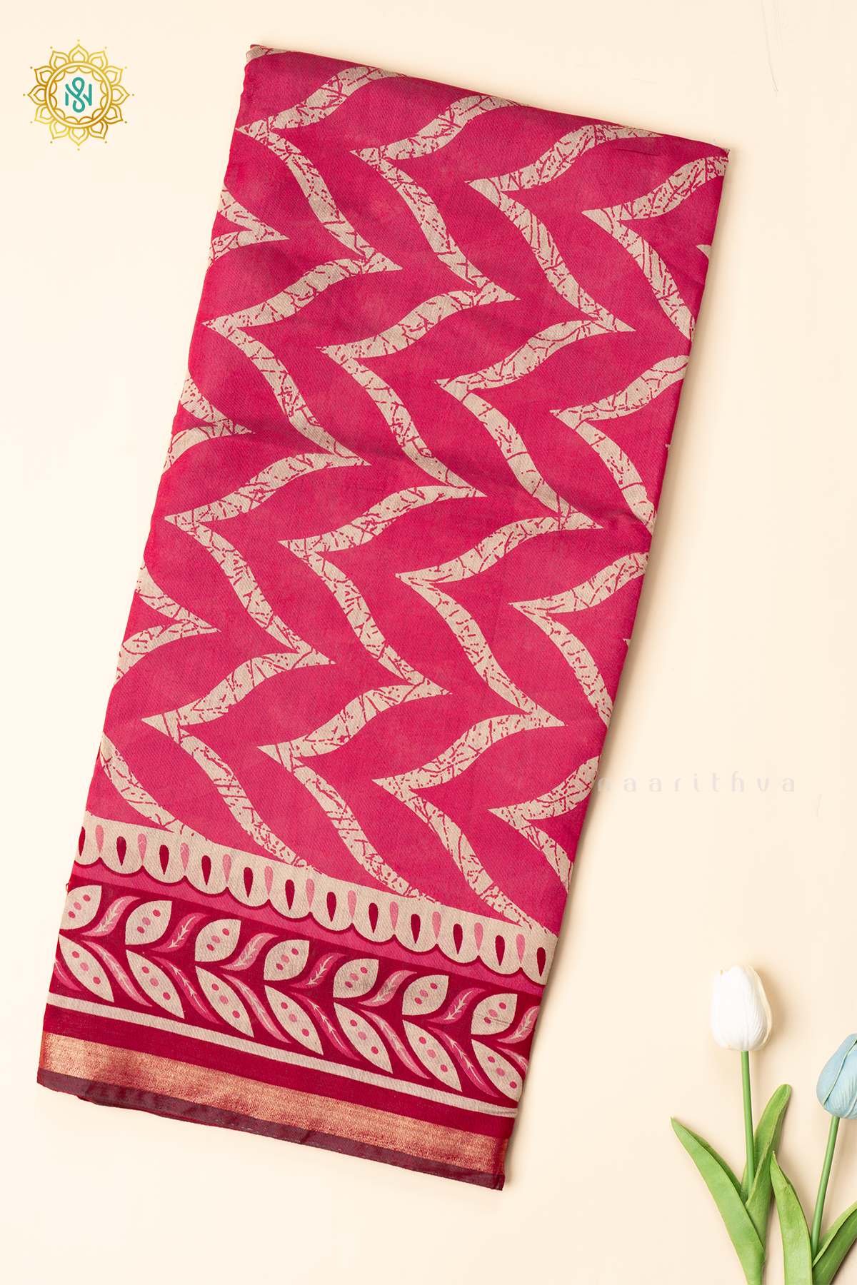 PINK WITH MAROON - SOFT COTTON