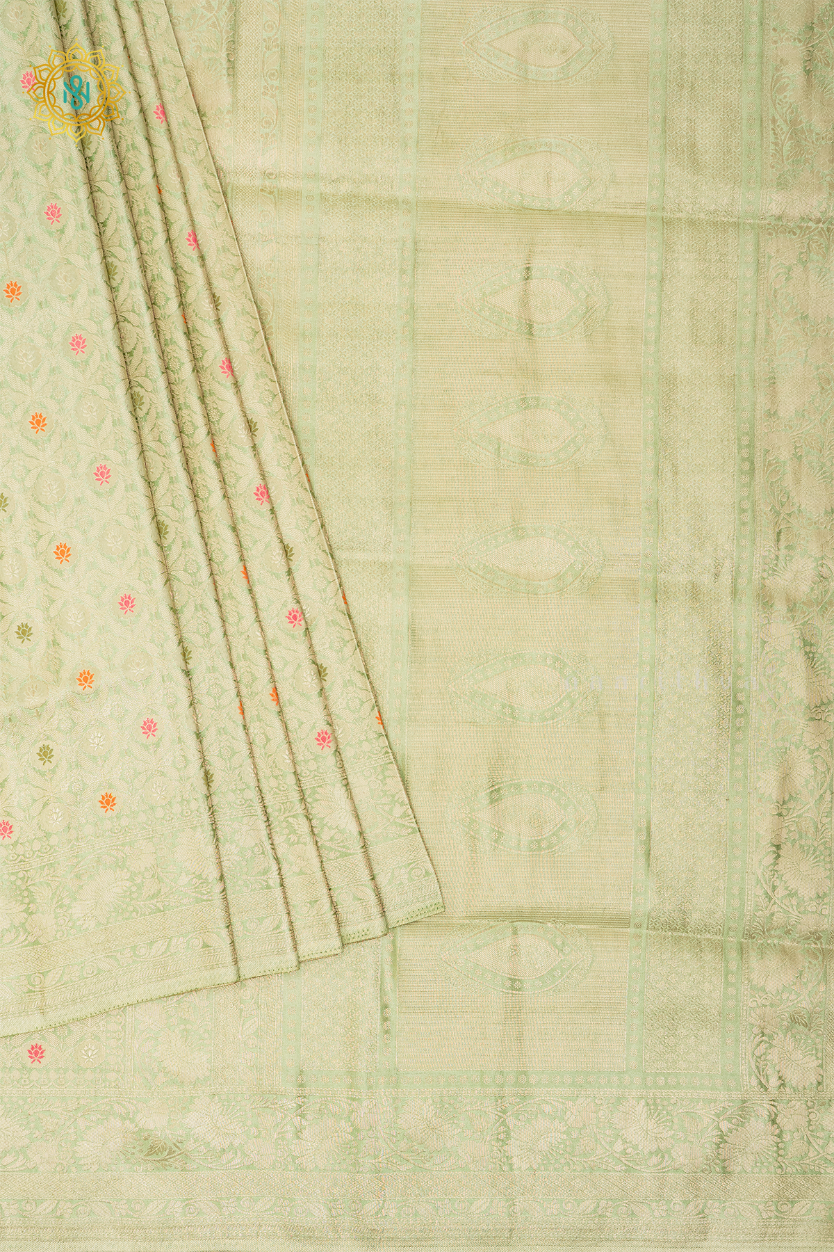 PISTA GREEN - SEMI KATAN BANARASI