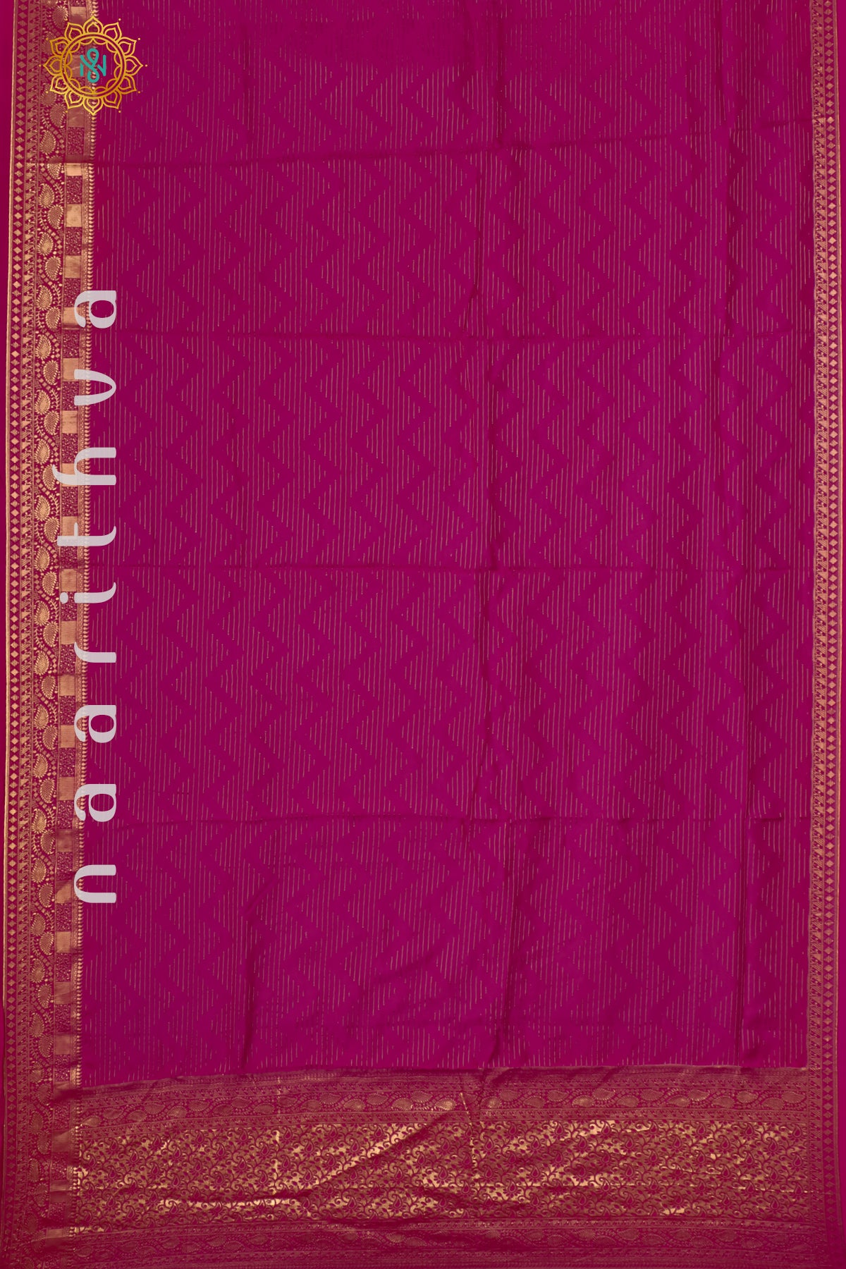 PINK WITH PEACOCK BLUE - DOLA SILK