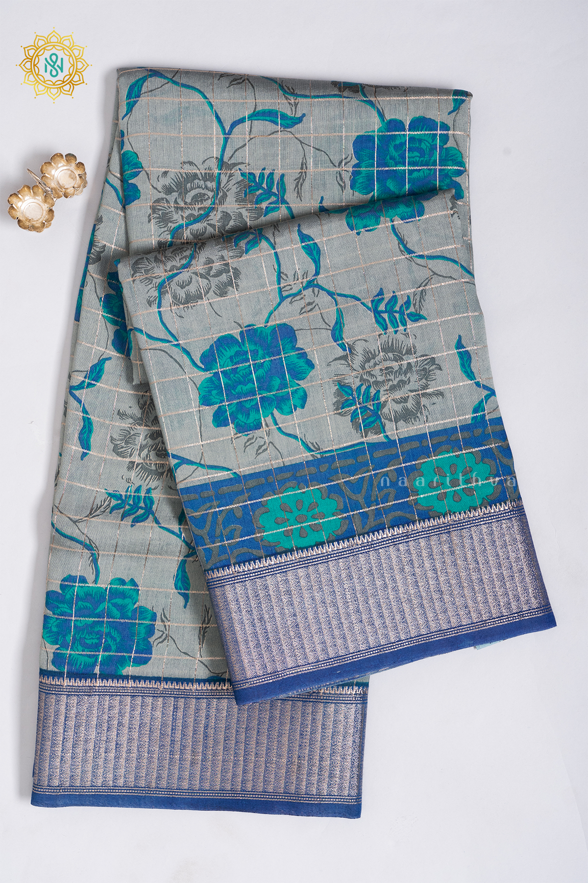AQUA BLUE WITH BLUE - BUTTER CREPE