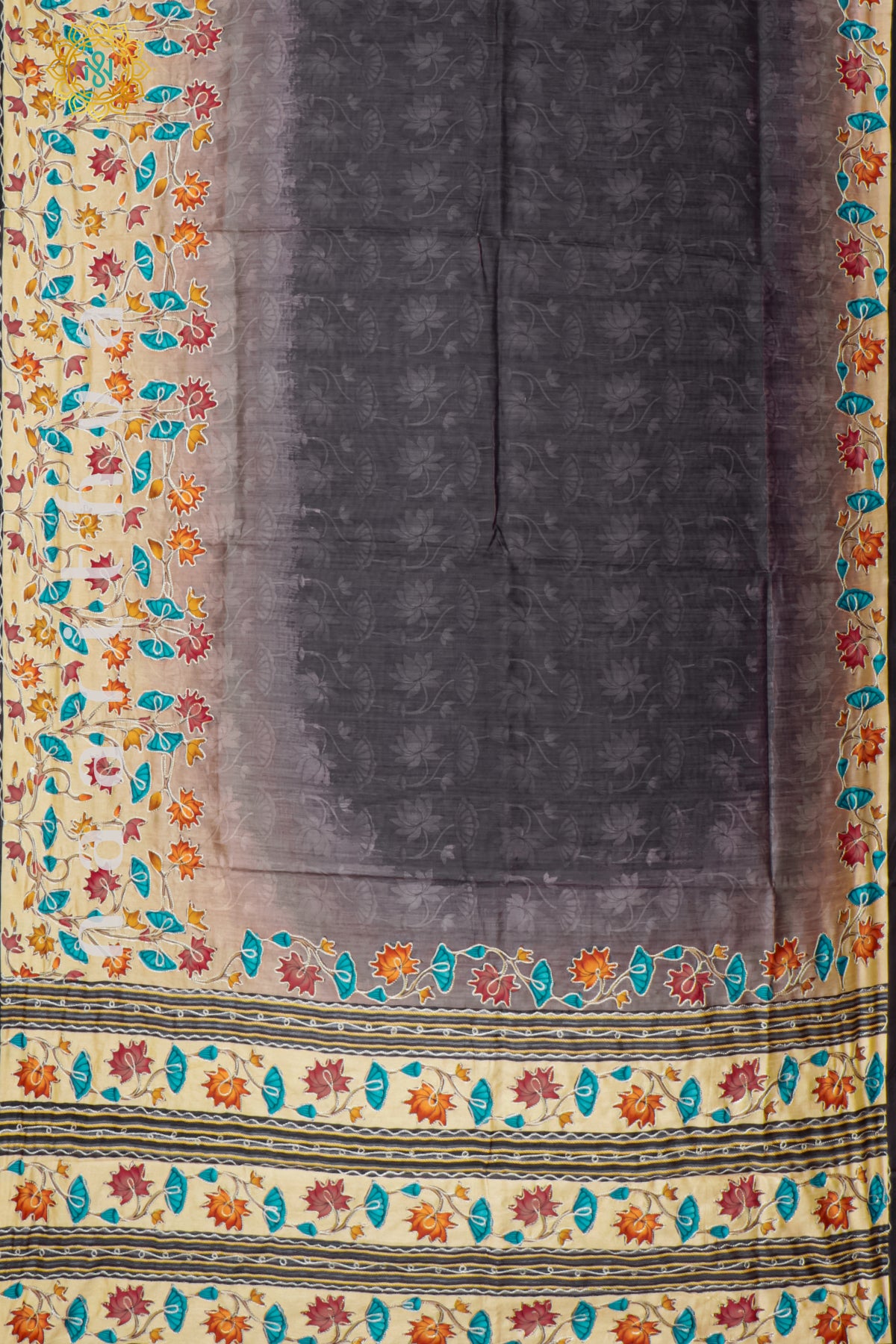 BLACK - SEMI TUSSAR SILK