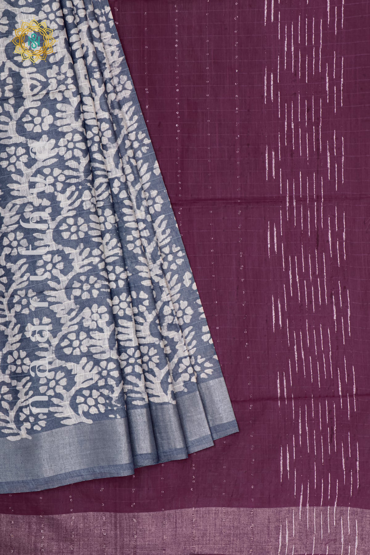 GREY WITH WINE - SLUB COTTON