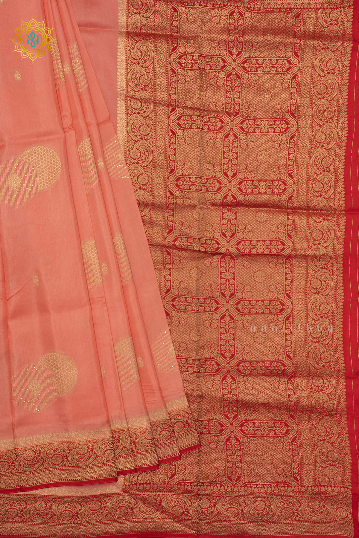 PEACH WITH RED - DOLA SILK