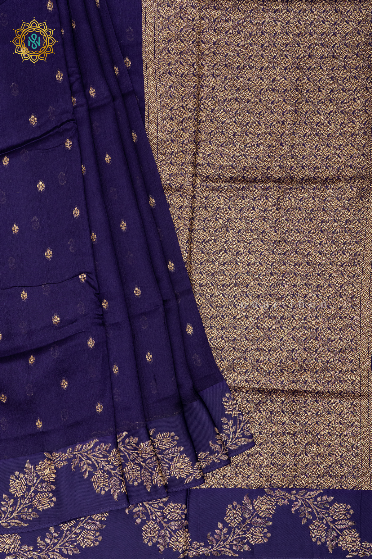 NAVY BLUE - SEMI TUSSAR SILK