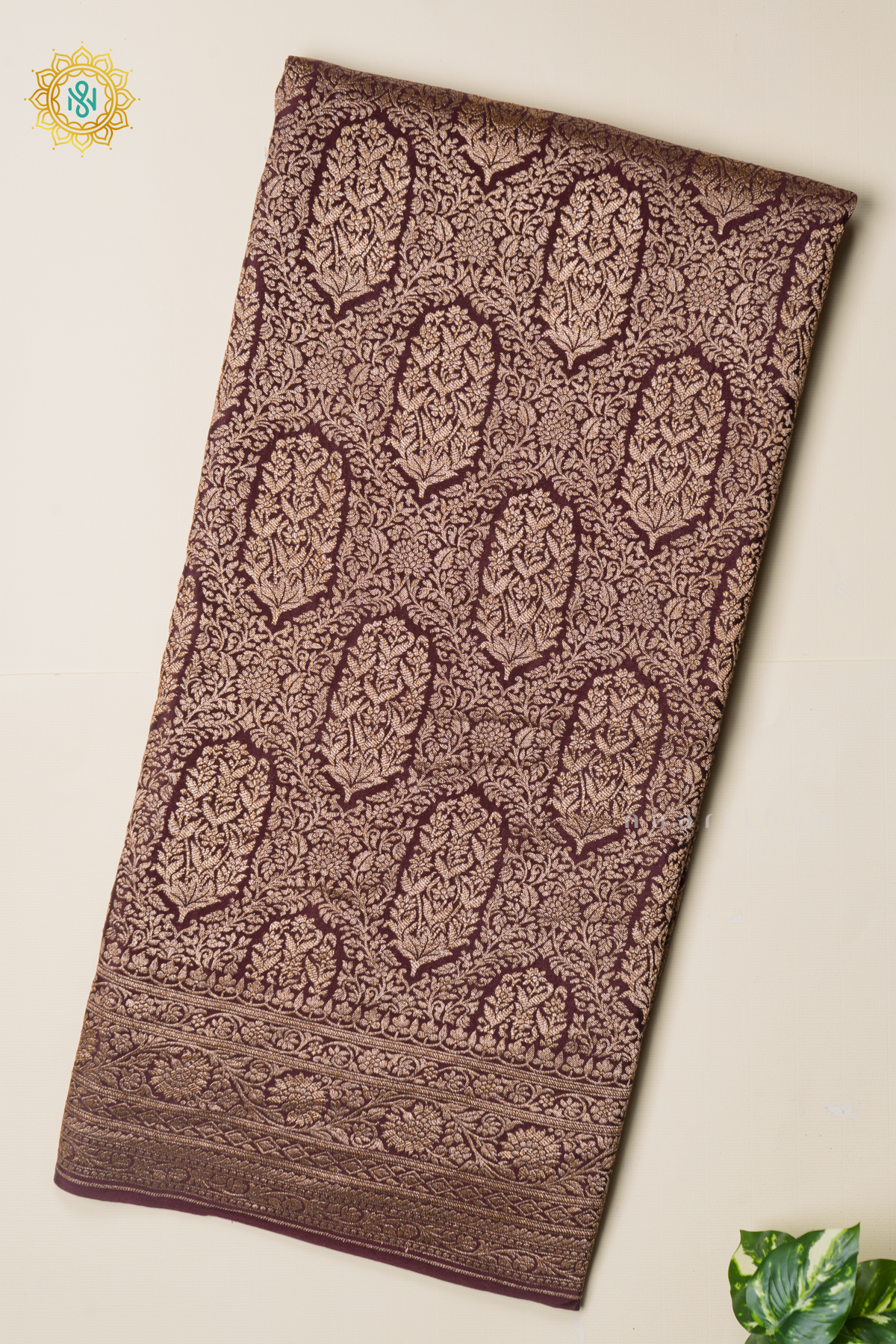 BROWN - PURE BANARASI CREPE