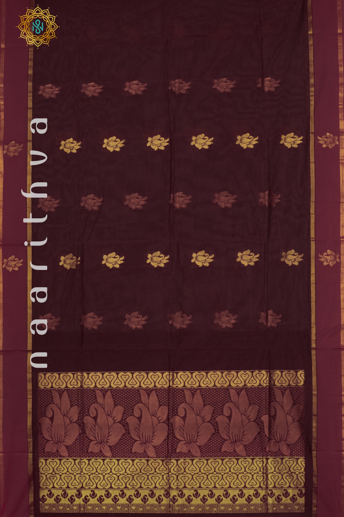 MAROON WITH PINK - SILK COTTON