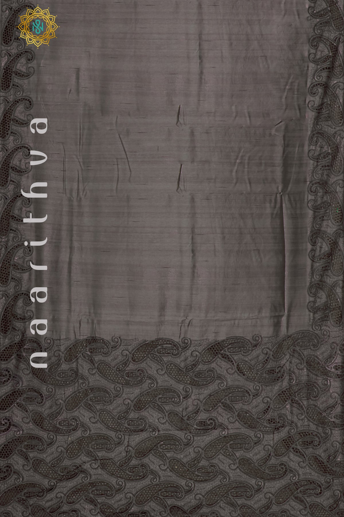 GREY - SEMI TUSSAR WITH CUT WORK
