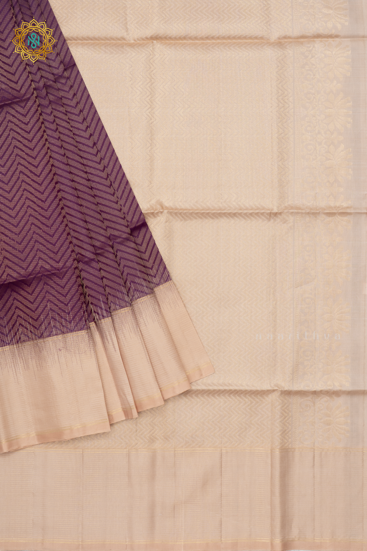 WINE WITH OFF WHITE - PURE KANJIVARAM SOFT SILK