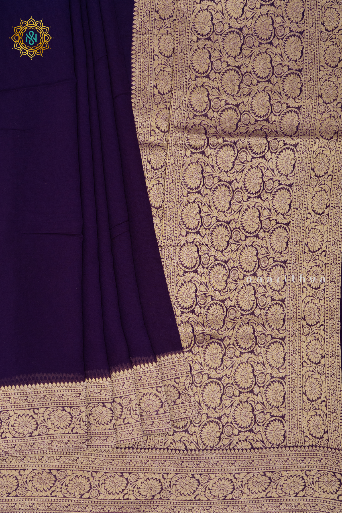 PURPLE WITH PINK - SEMI GEORGETTE