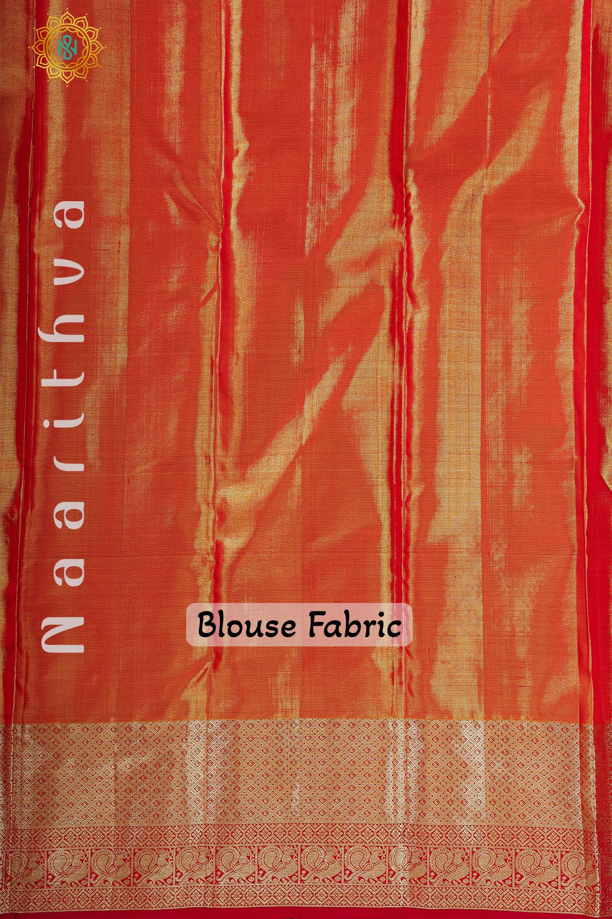 GOLD TISSUE WITH RED - PURE KANJIVARAM SILK