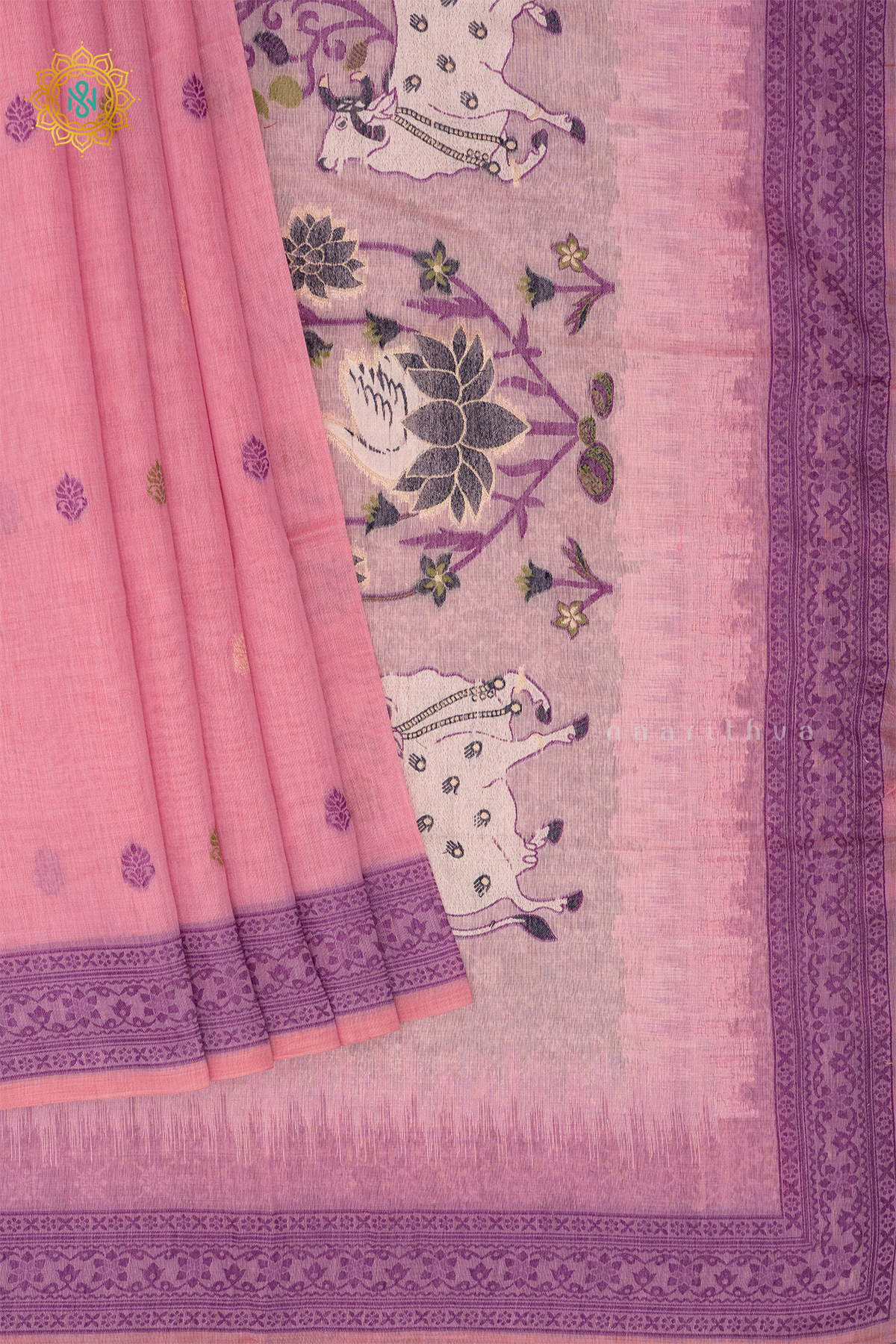 LIGHT PINK WITH LAVENDER - MOONGA COTTON