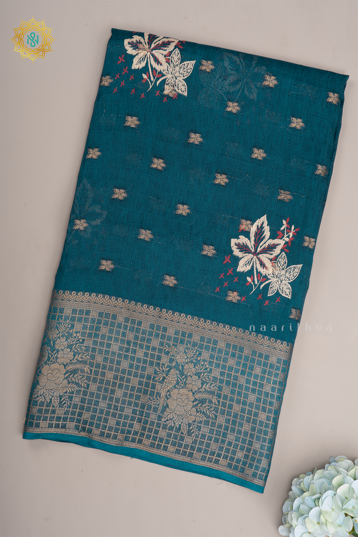 TEAL BLUE - TUSSAR GEORGETTE