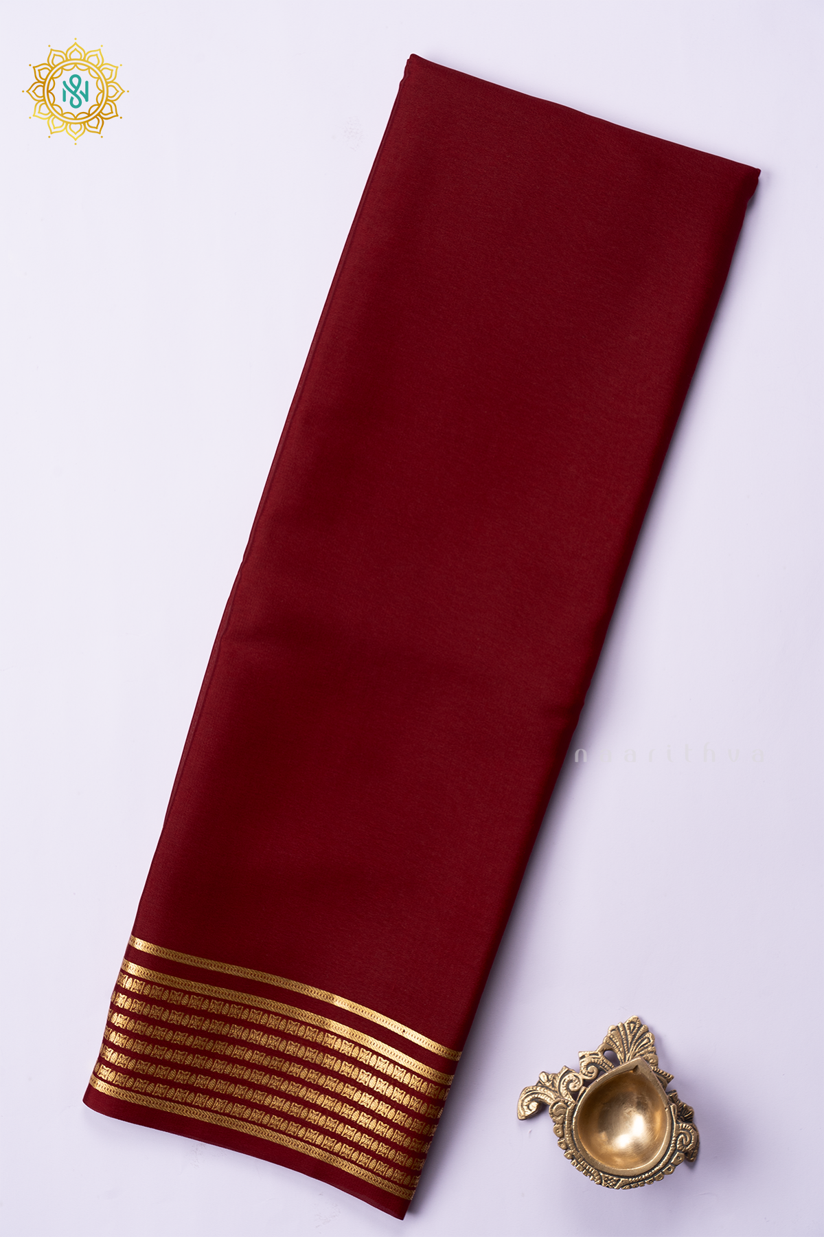MAROON - PURE MYSORE CREPE SILK