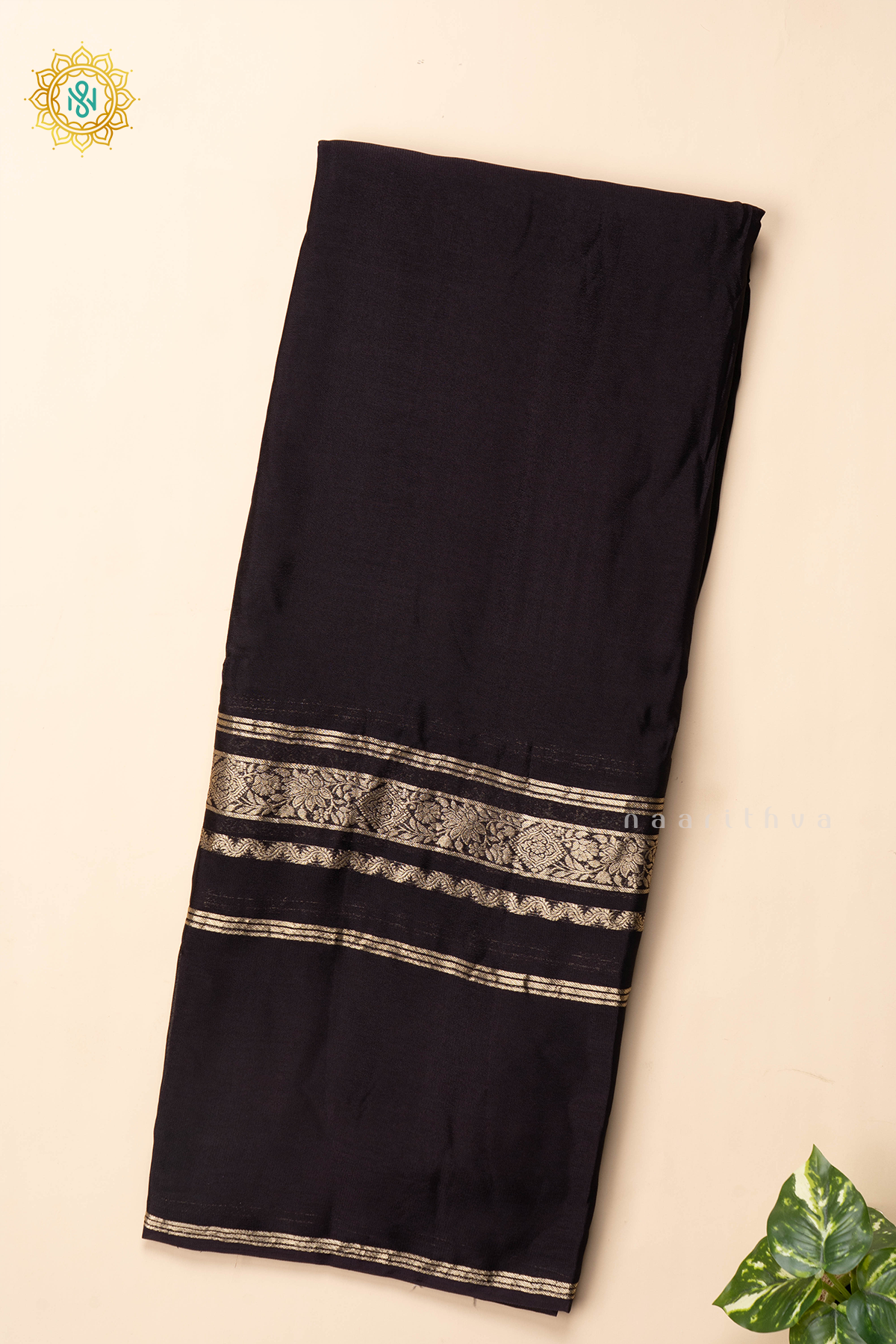 BLACK - SEMI MYSORE CREPE SILK
