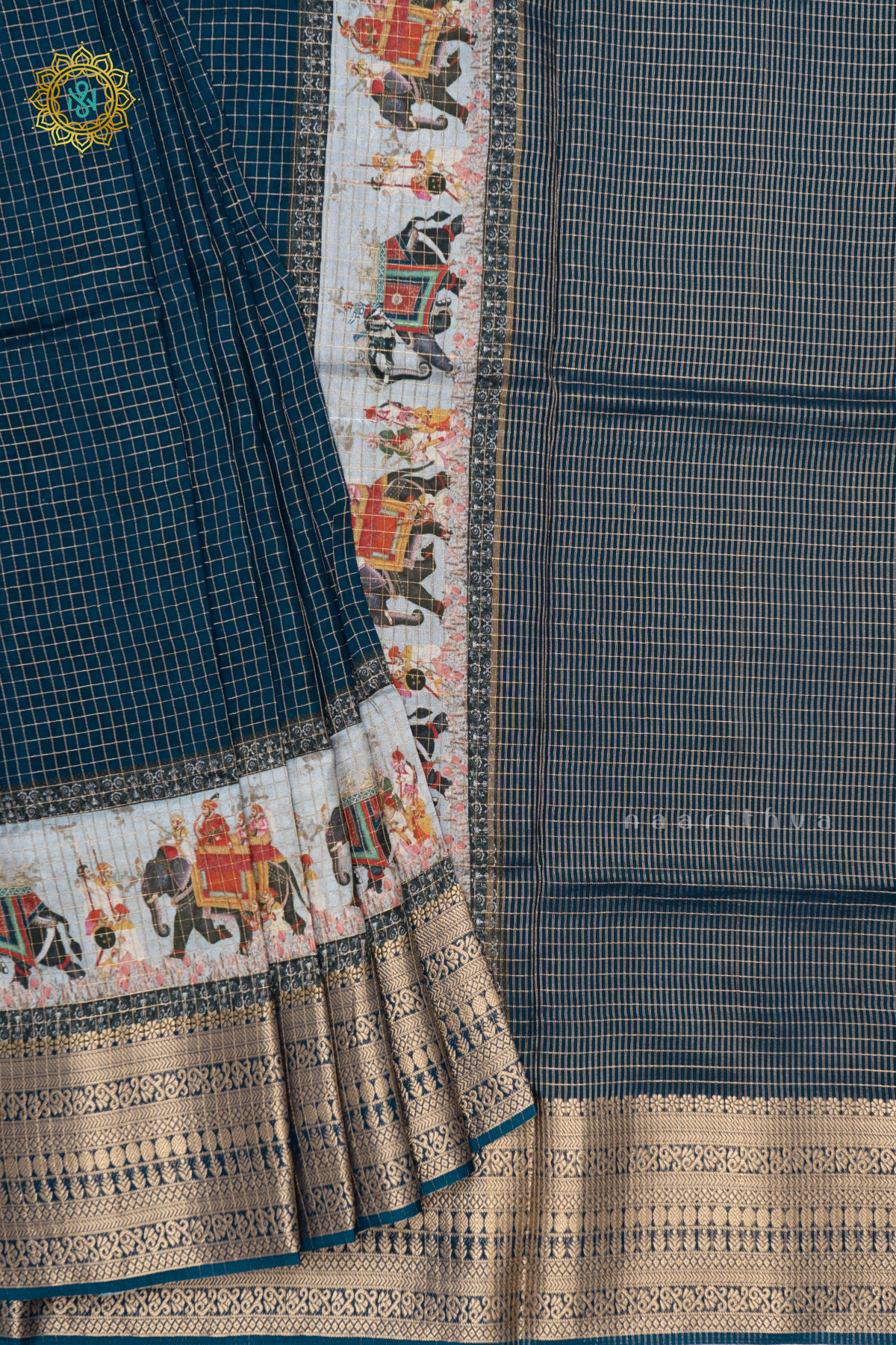 PEACOCK BLUE - SEMI CREPE SILK